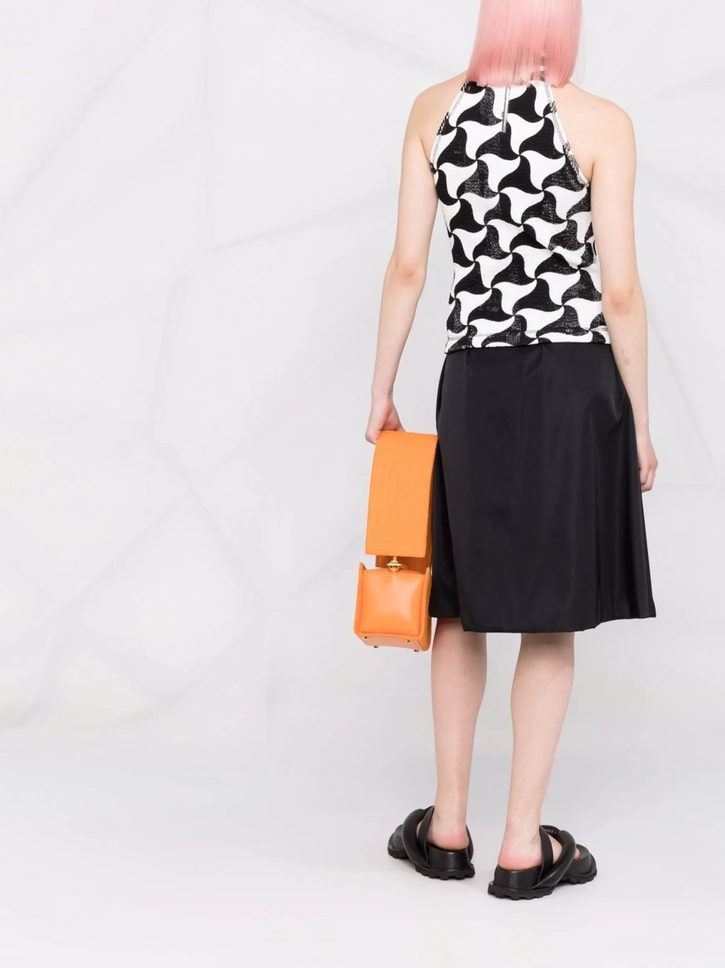 triangle-print sleeveless top