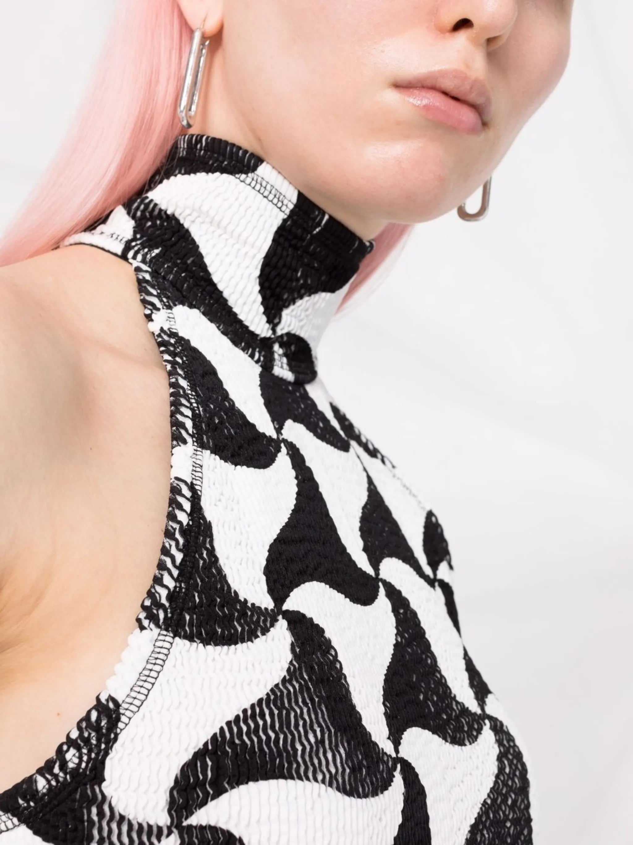 triangle-print sleeveless top