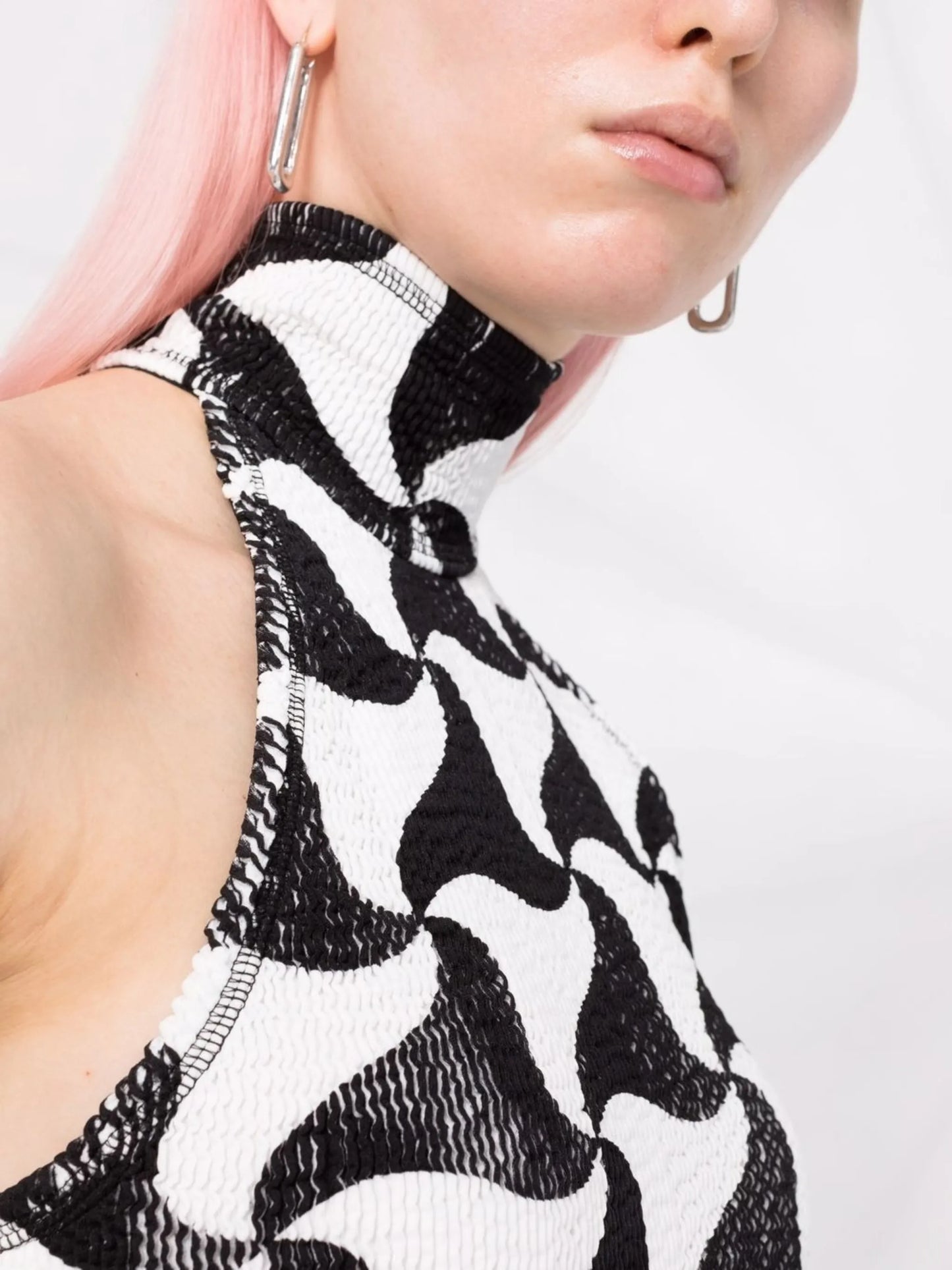 triangle-print sleeveless top