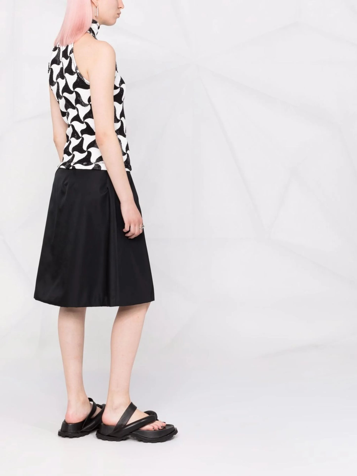triangle-print sleeveless top