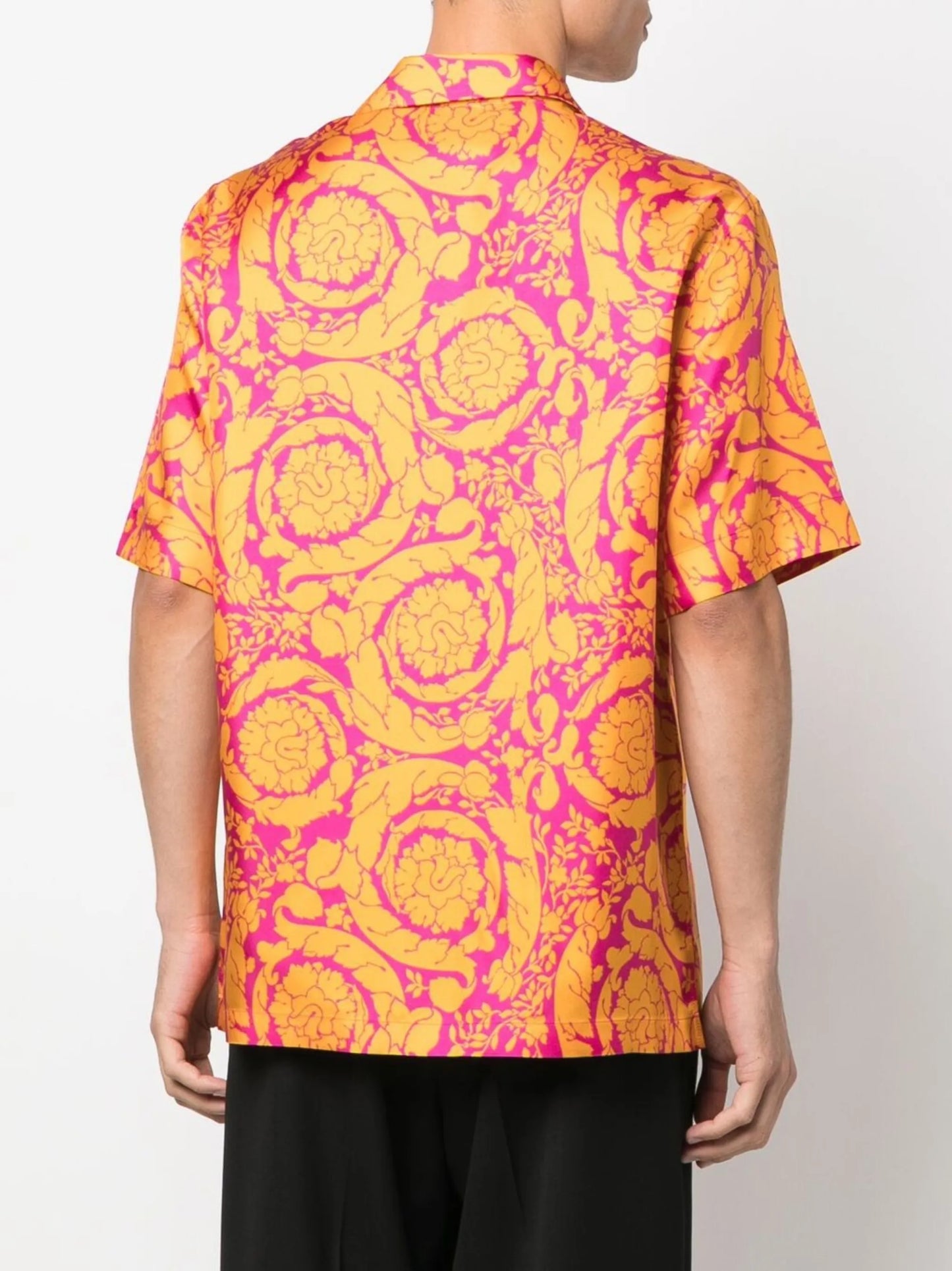 Barocco-print silk shirt