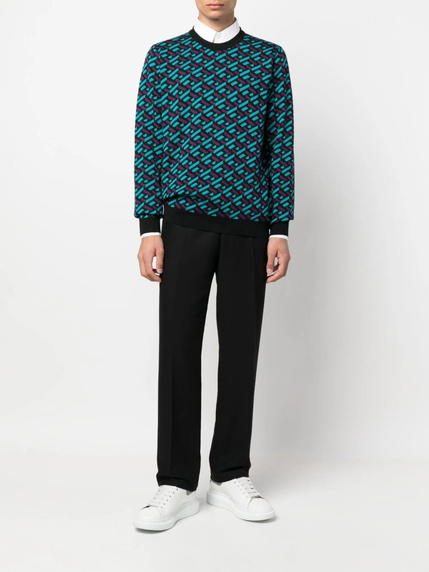 La Greca jacquard wool jumper