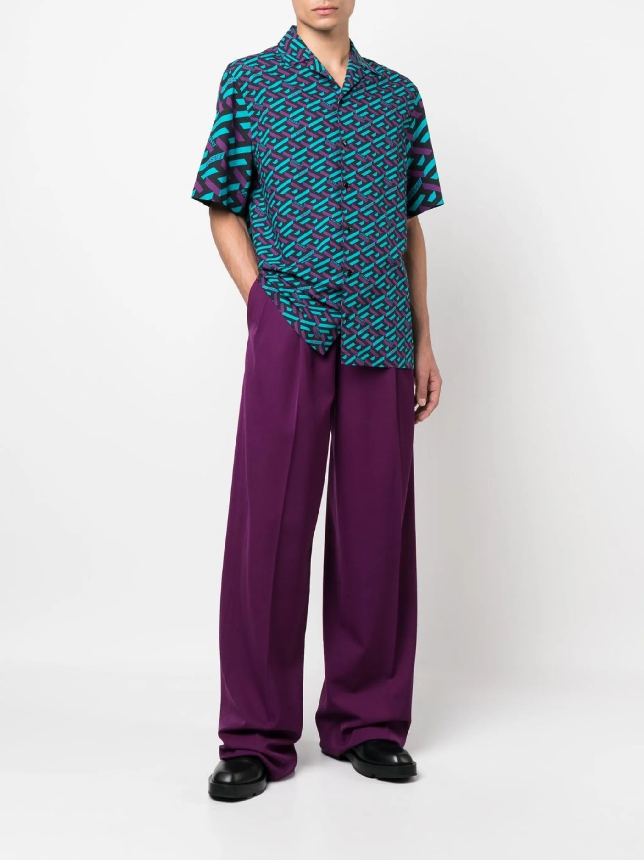 La Greca cotton-lyocell shirt