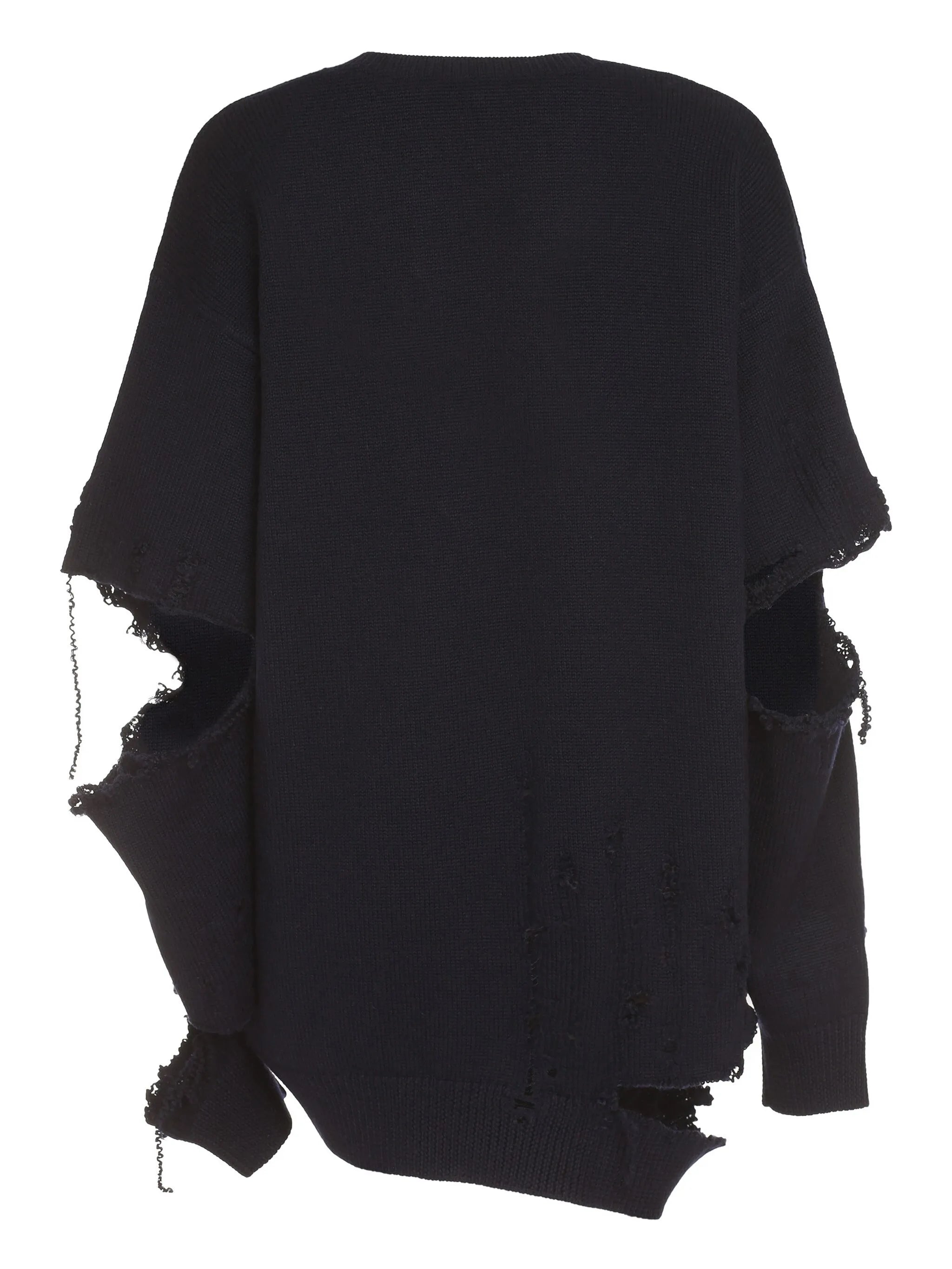 distressed-effect sweater