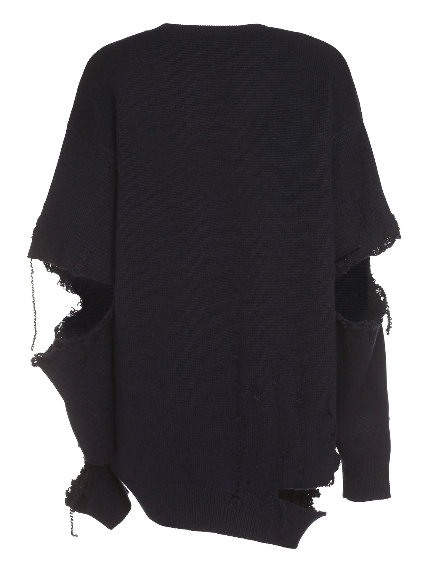 distressed-effect sweater