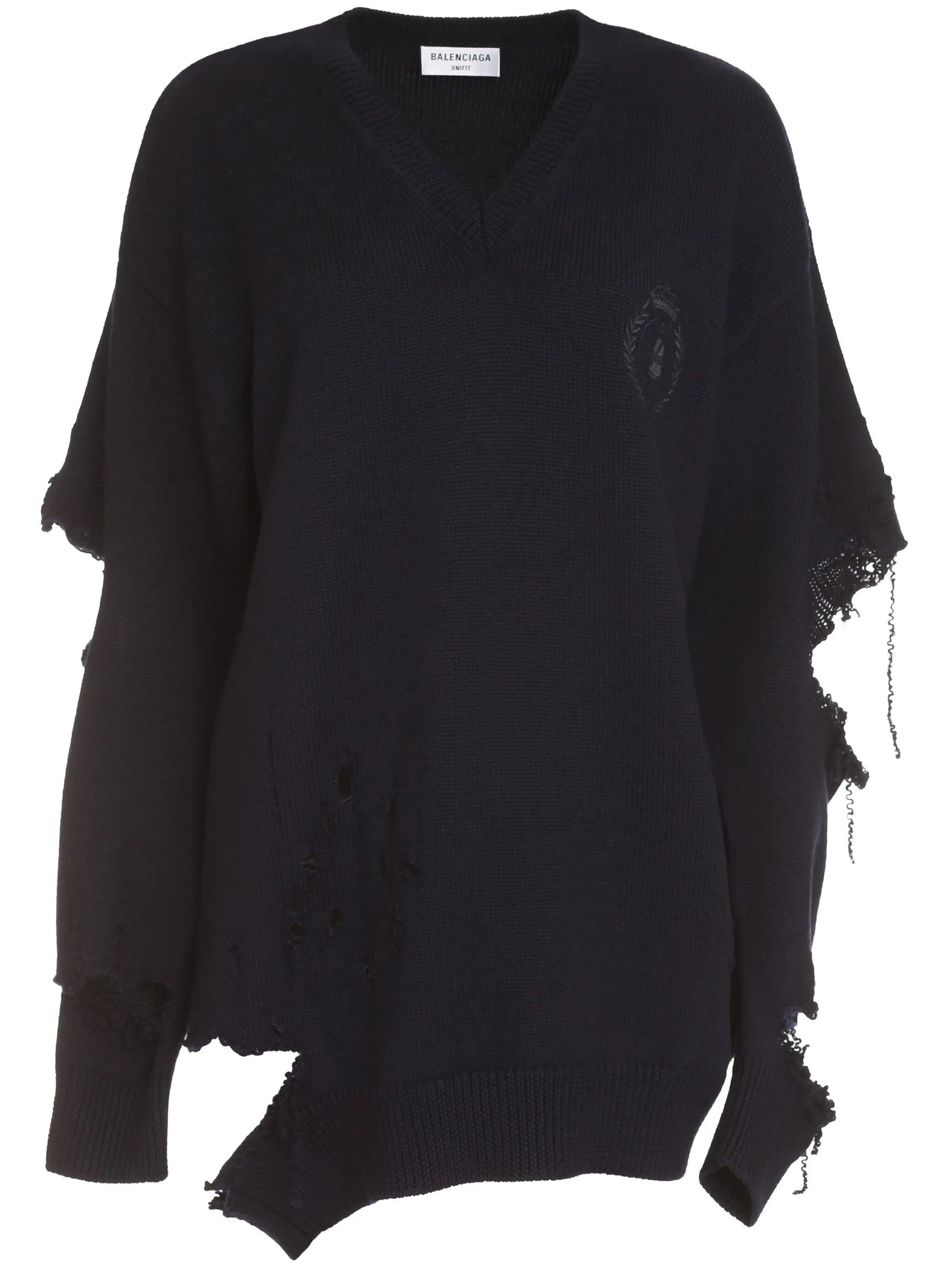 distressed-effect sweater
