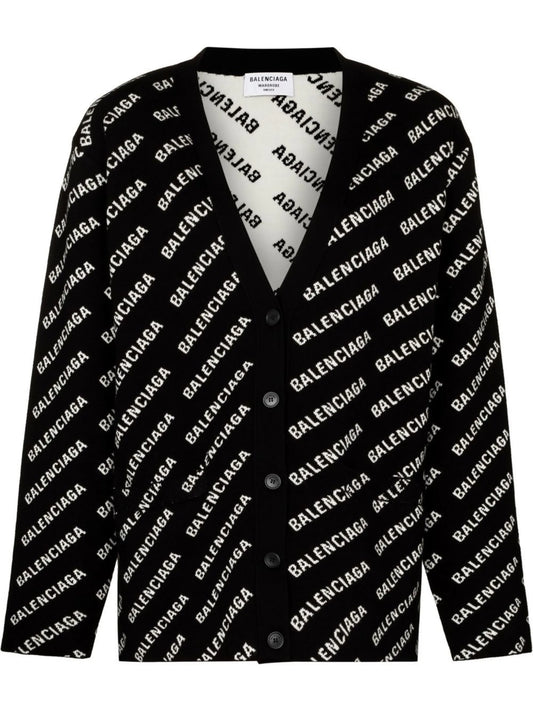 all-over logo cardigan