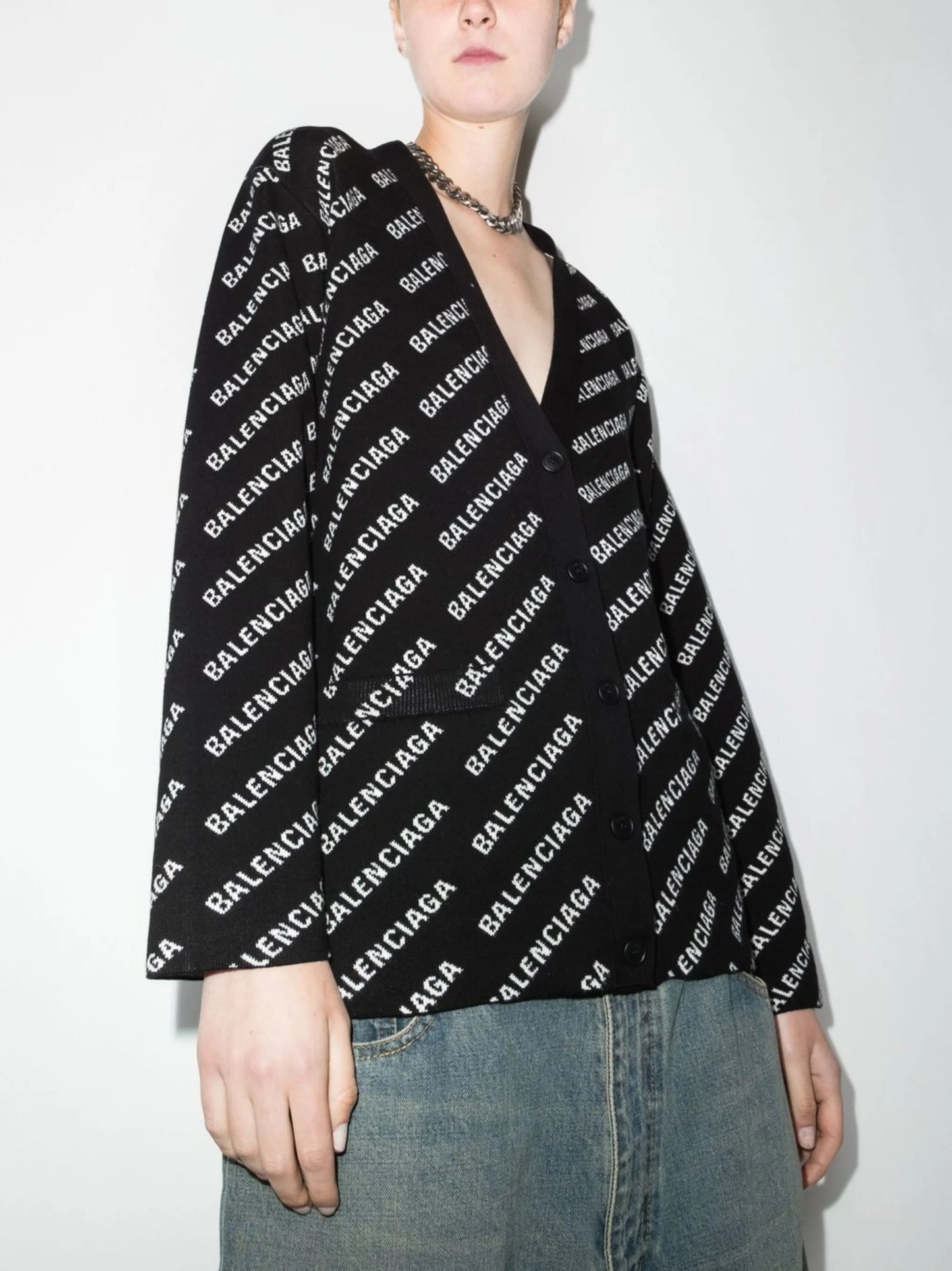 all-over logo cardigan