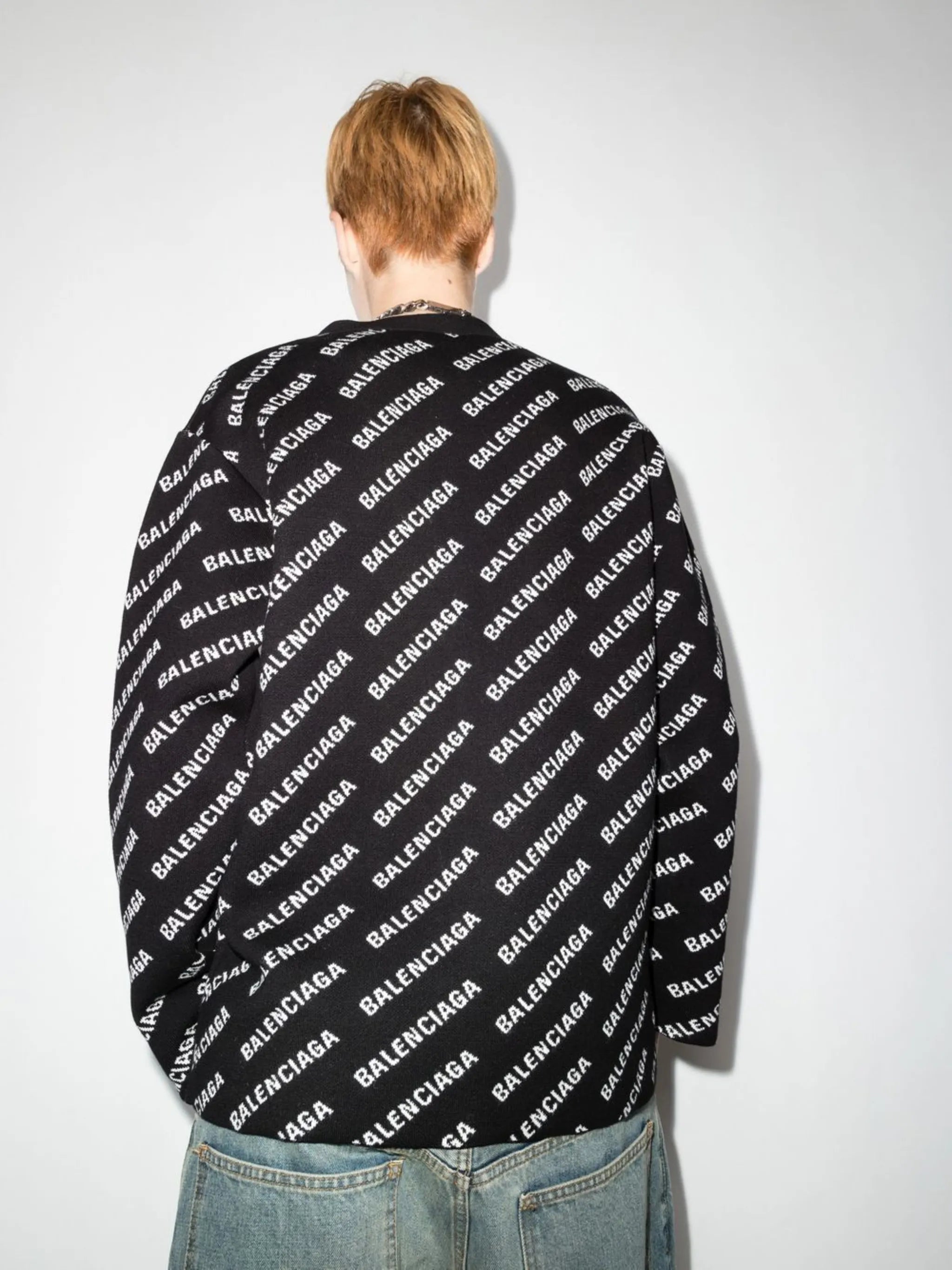 all-over logo cardigan