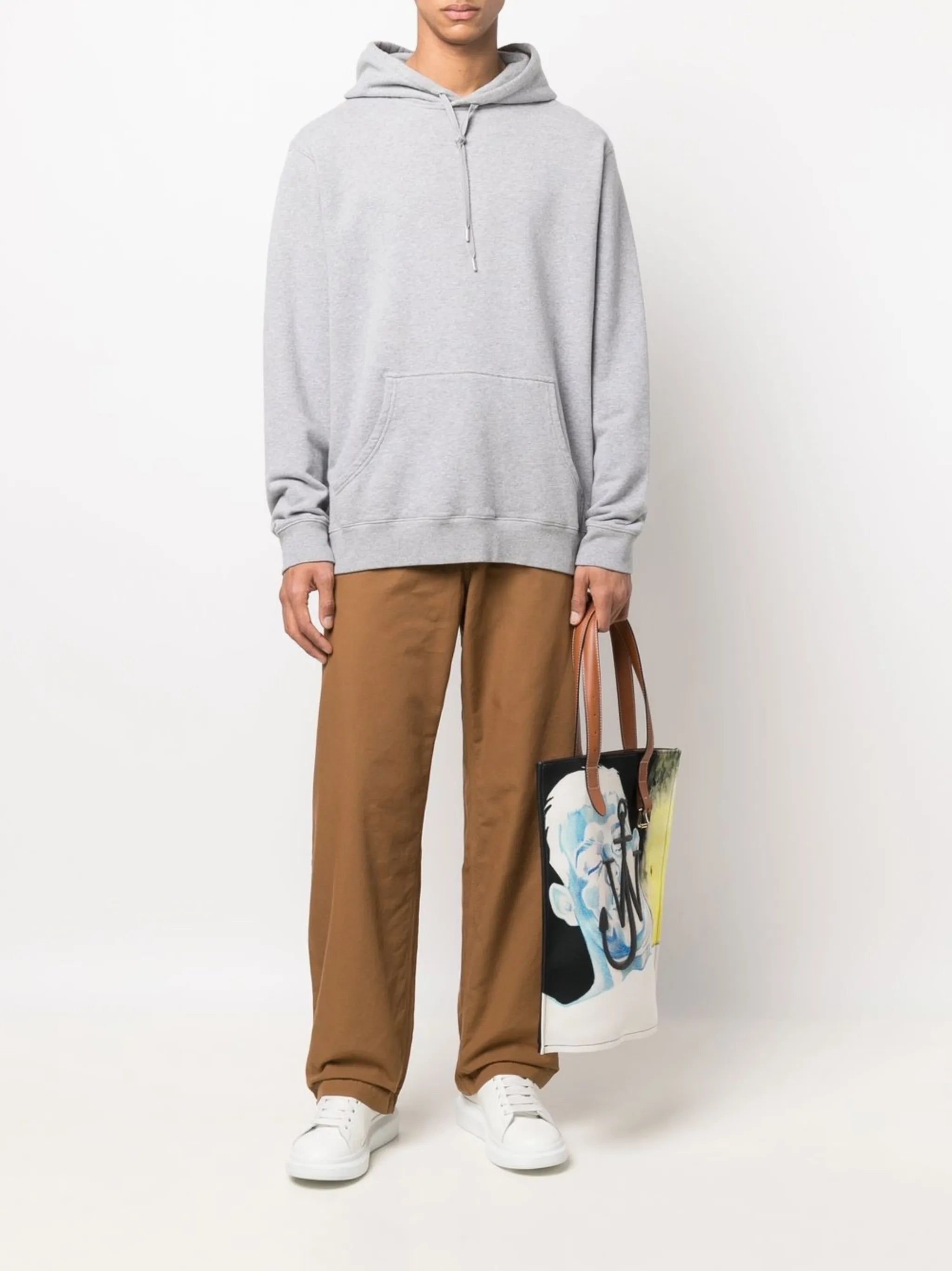 rear logo-patch trousers