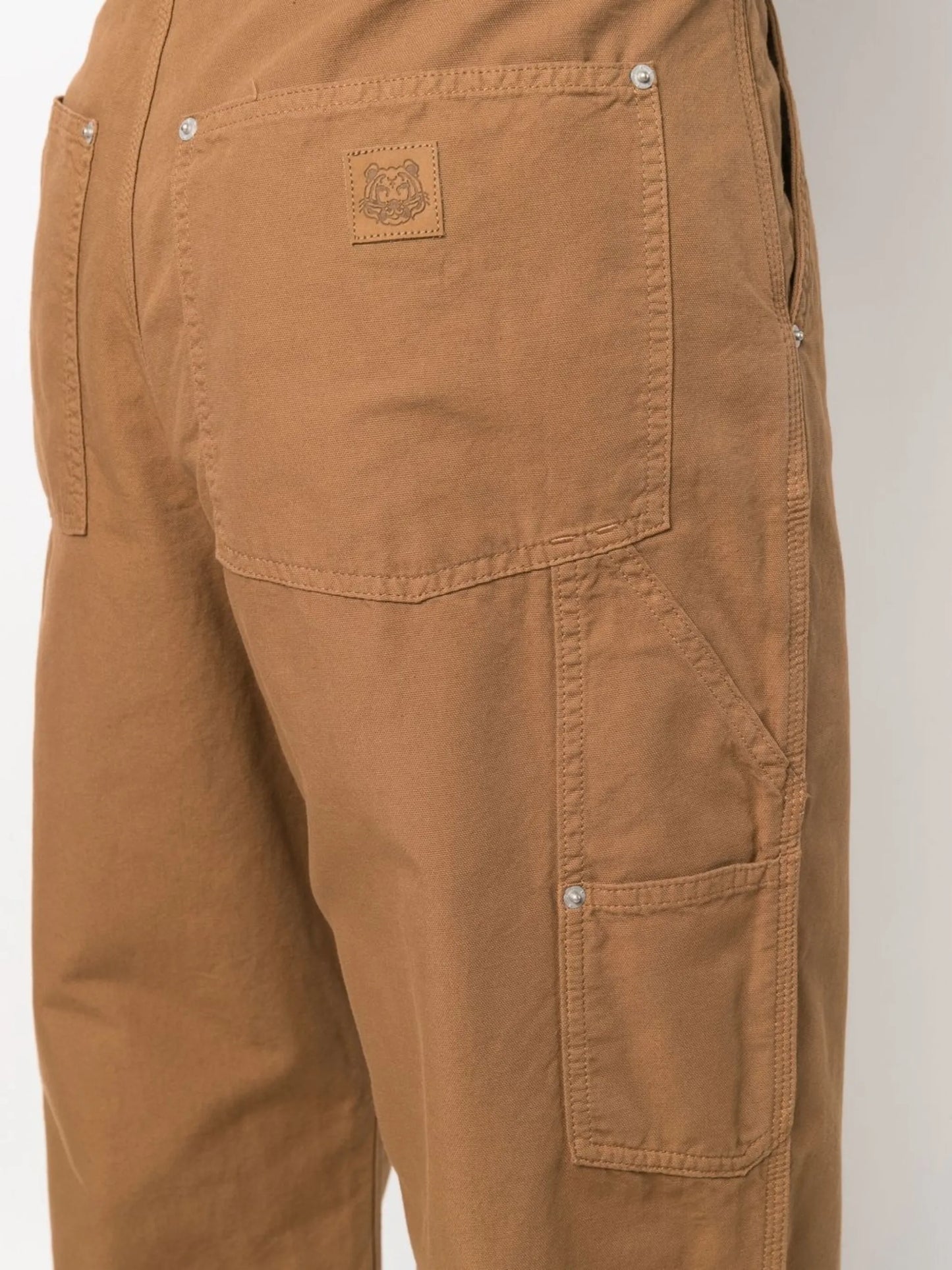 rear logo-patch trousers