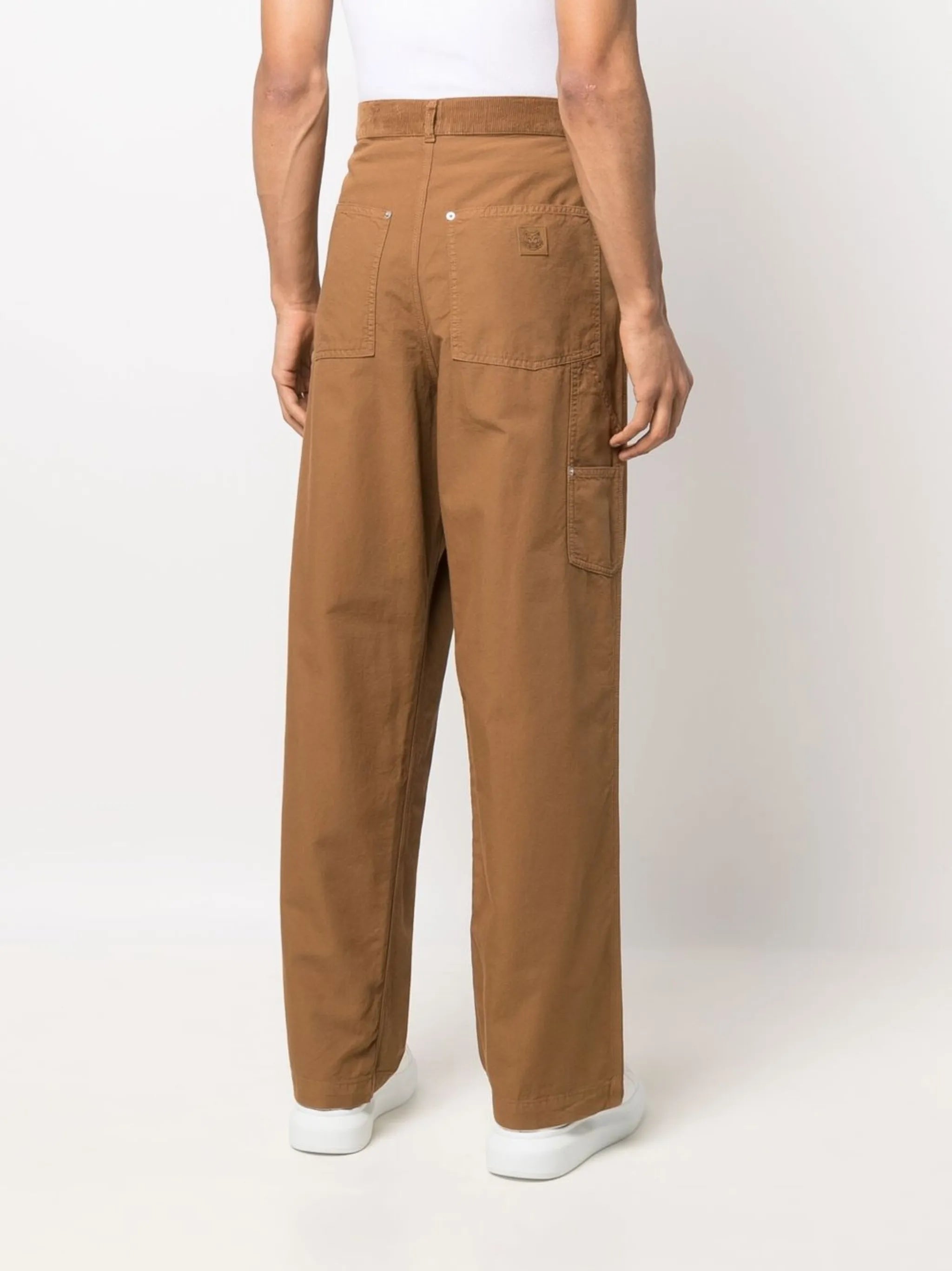 rear logo-patch trousers