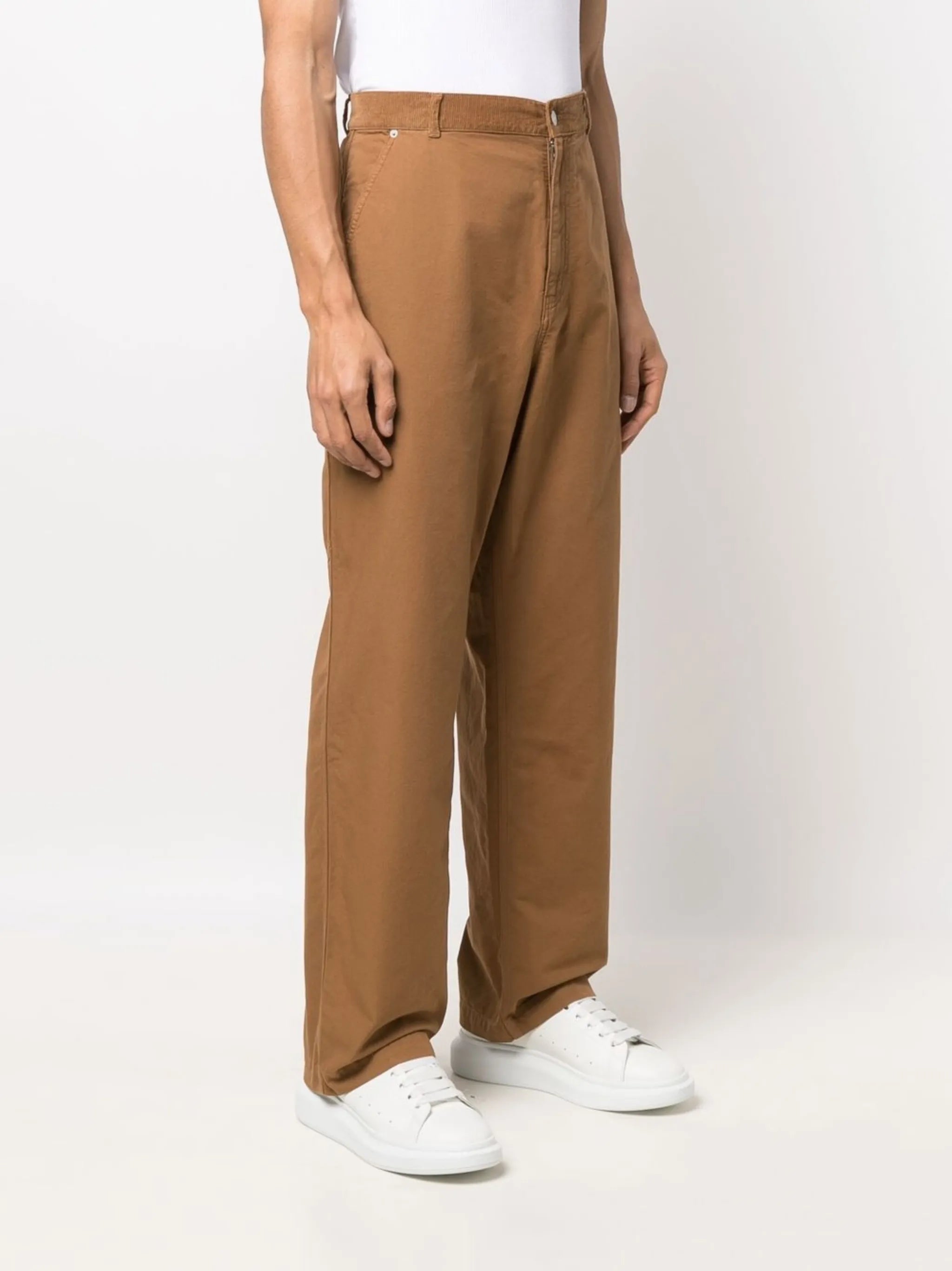 rear logo-patch trousers