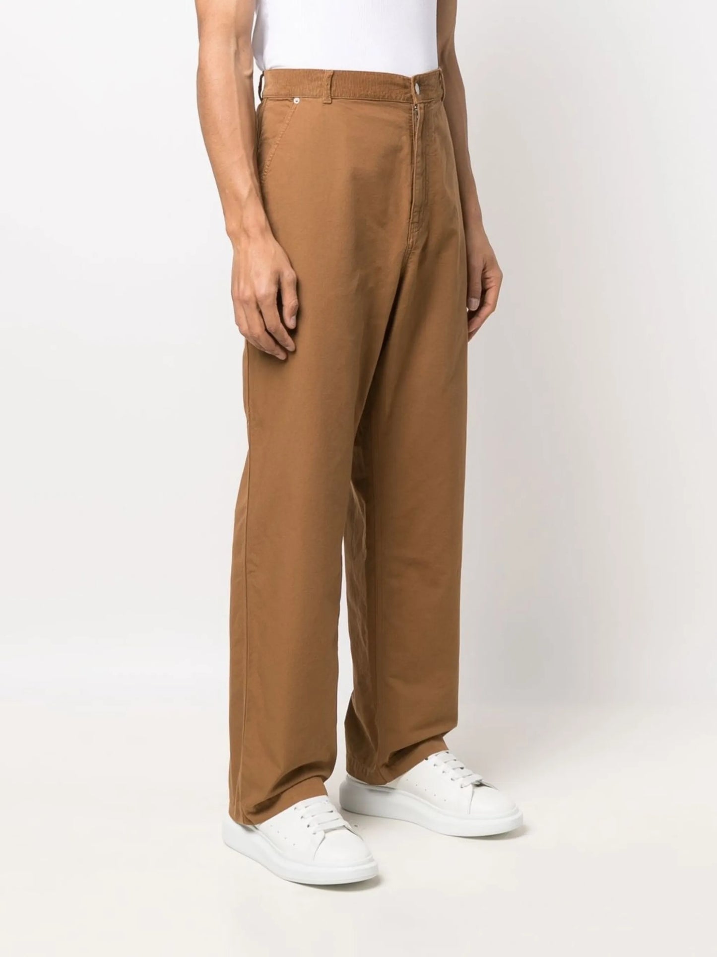 rear logo-patch trousers
