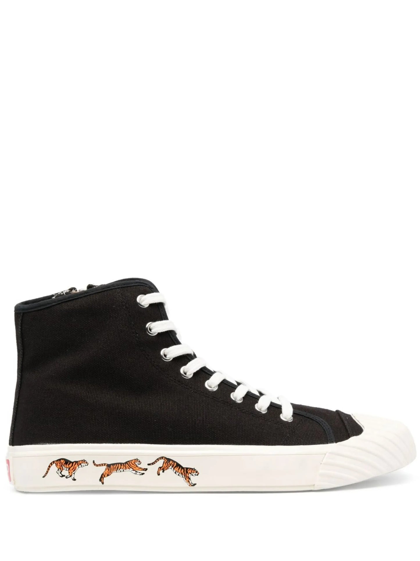 tiger-print high-top sneakers