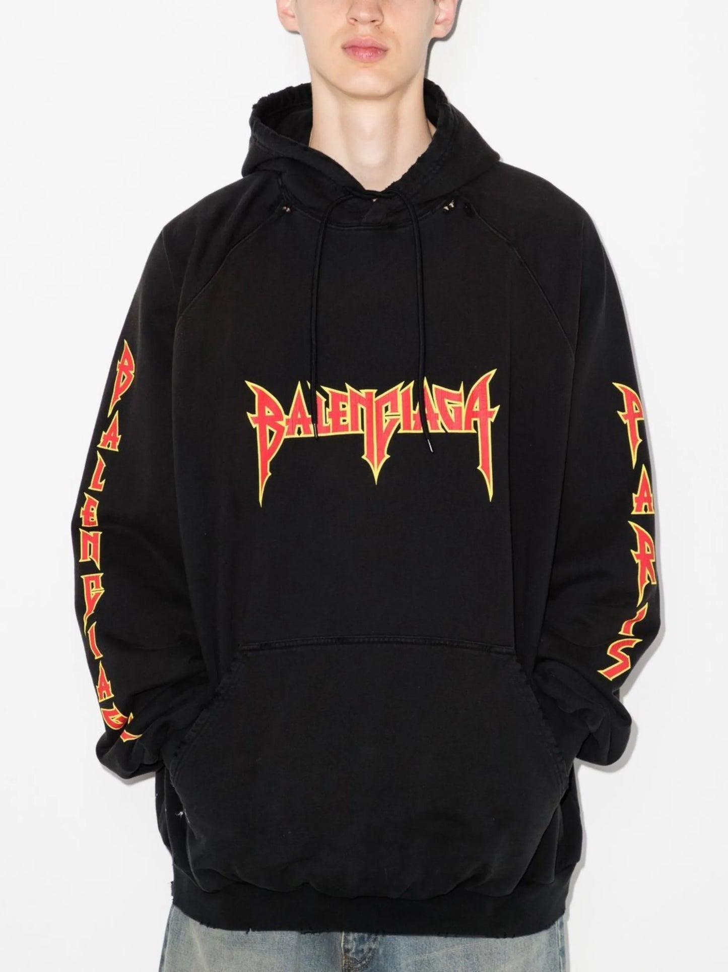 metal logo oversized hoodie