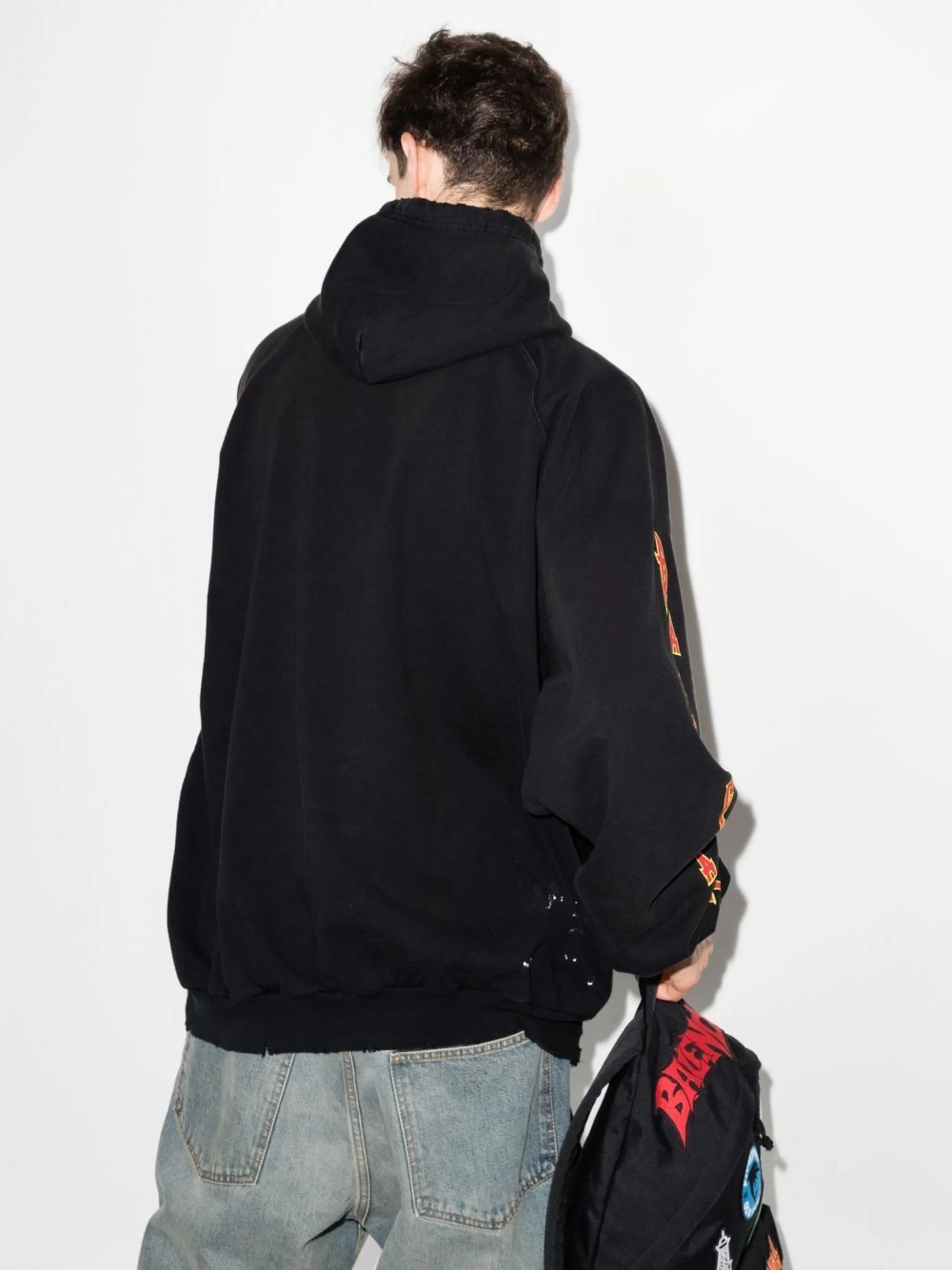metal logo oversized hoodie