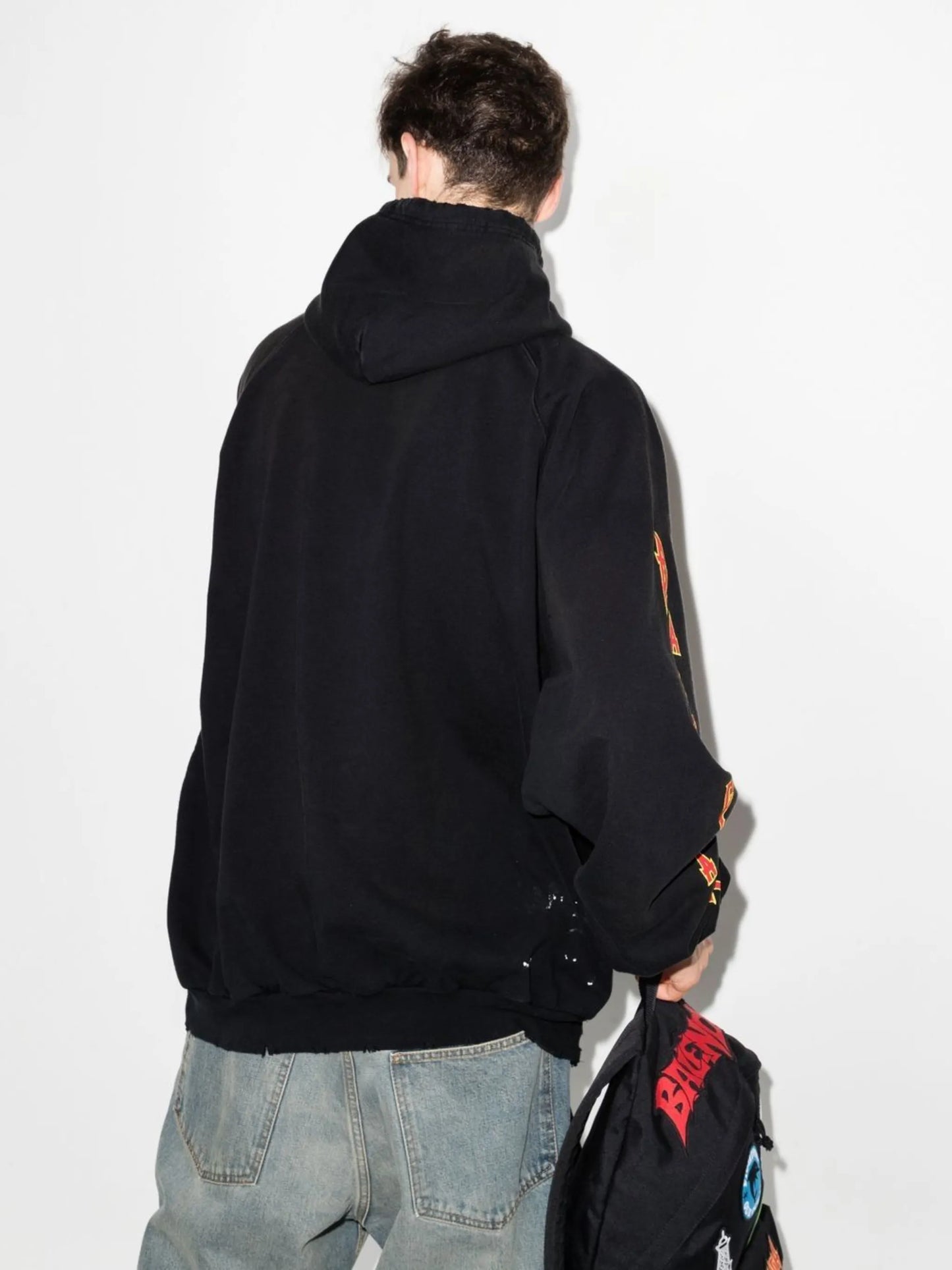metal logo oversized hoodie