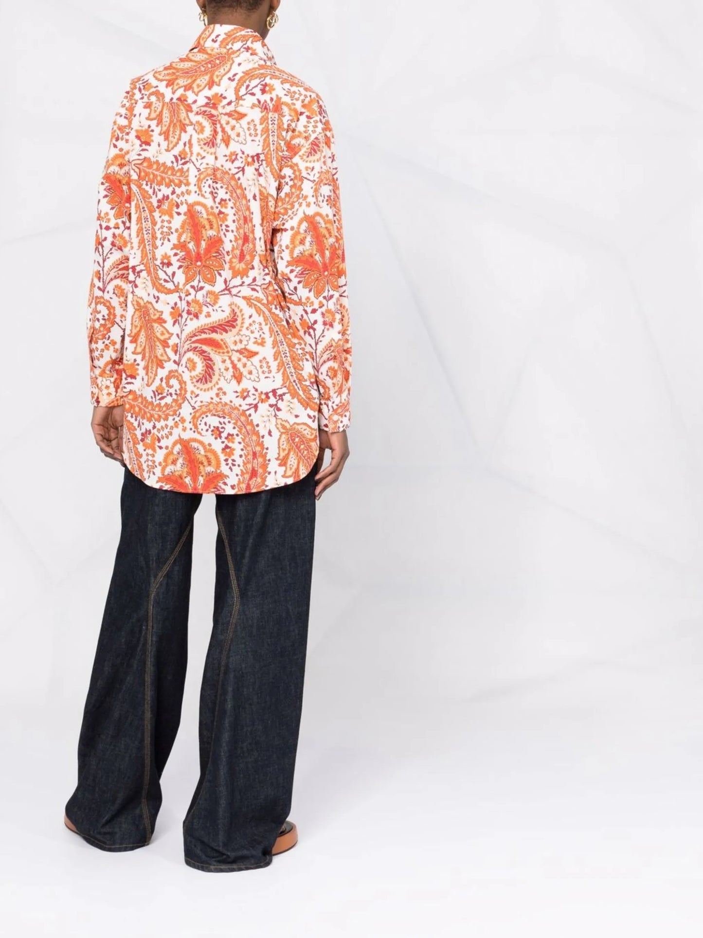 paisley-print button-up shirt