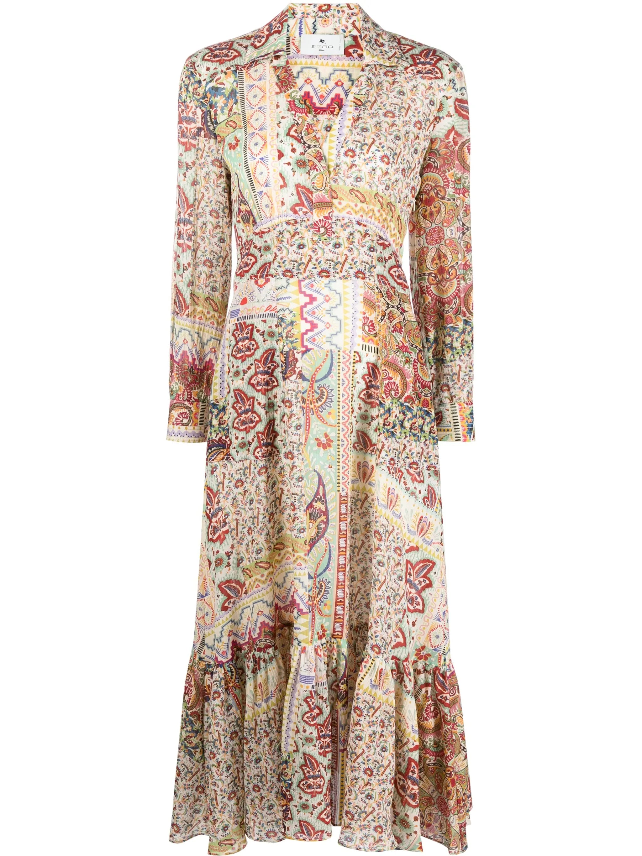 paisley-print midi dress