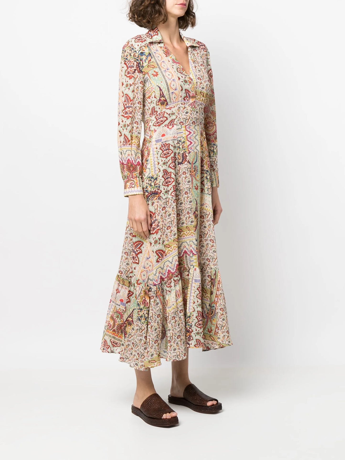 paisley-print midi dress