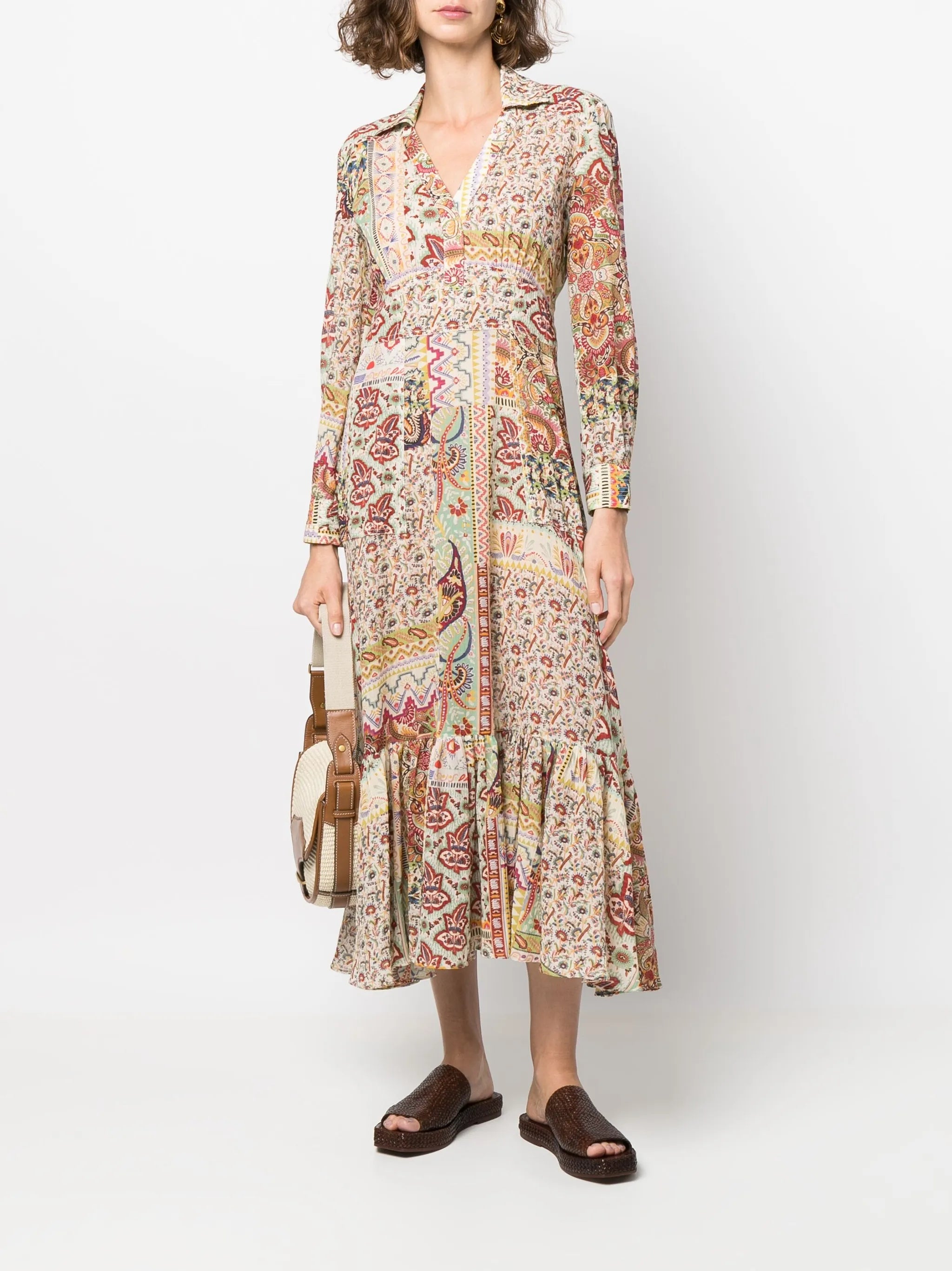 paisley-print midi dress