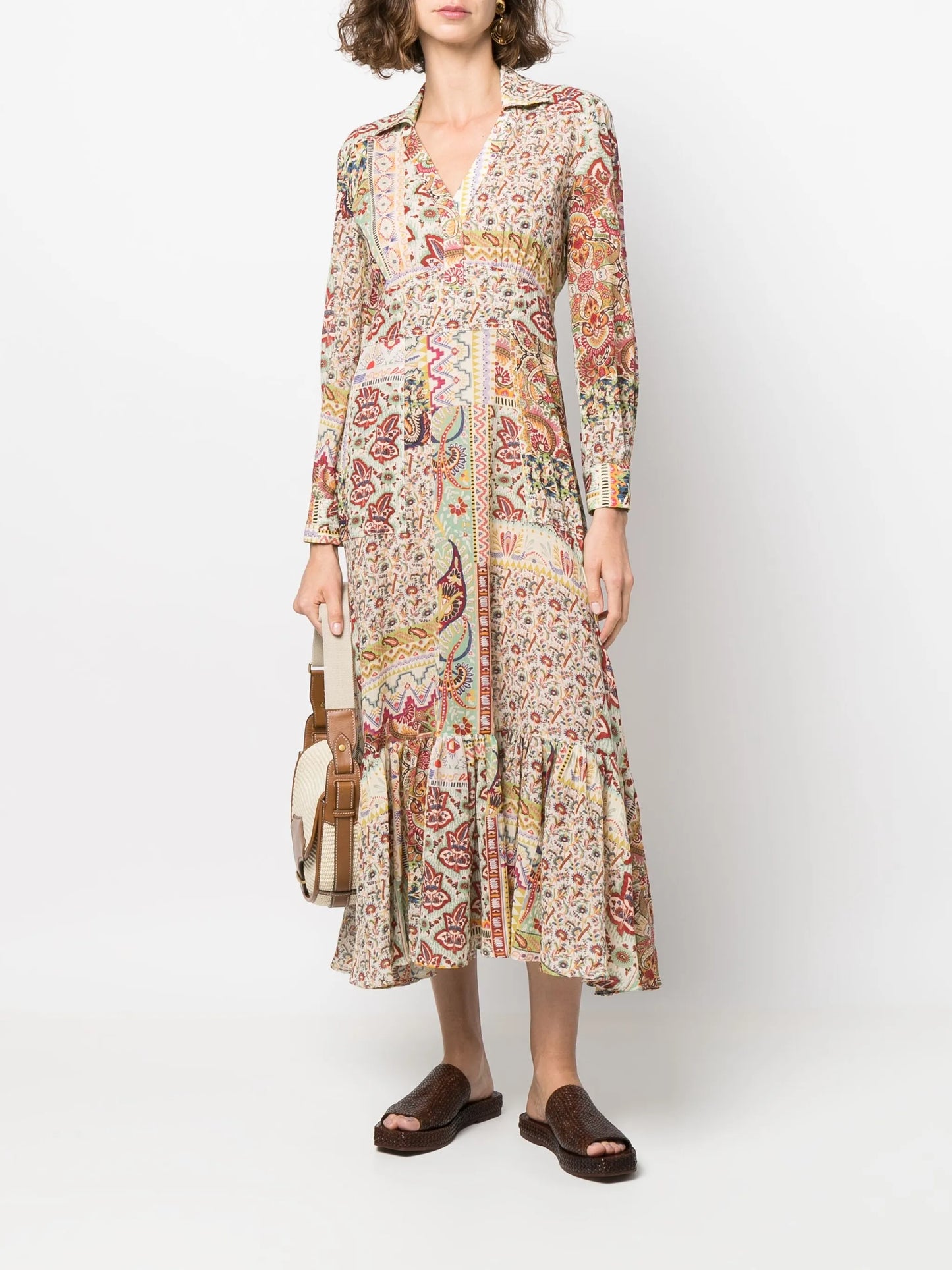 paisley-print midi dress
