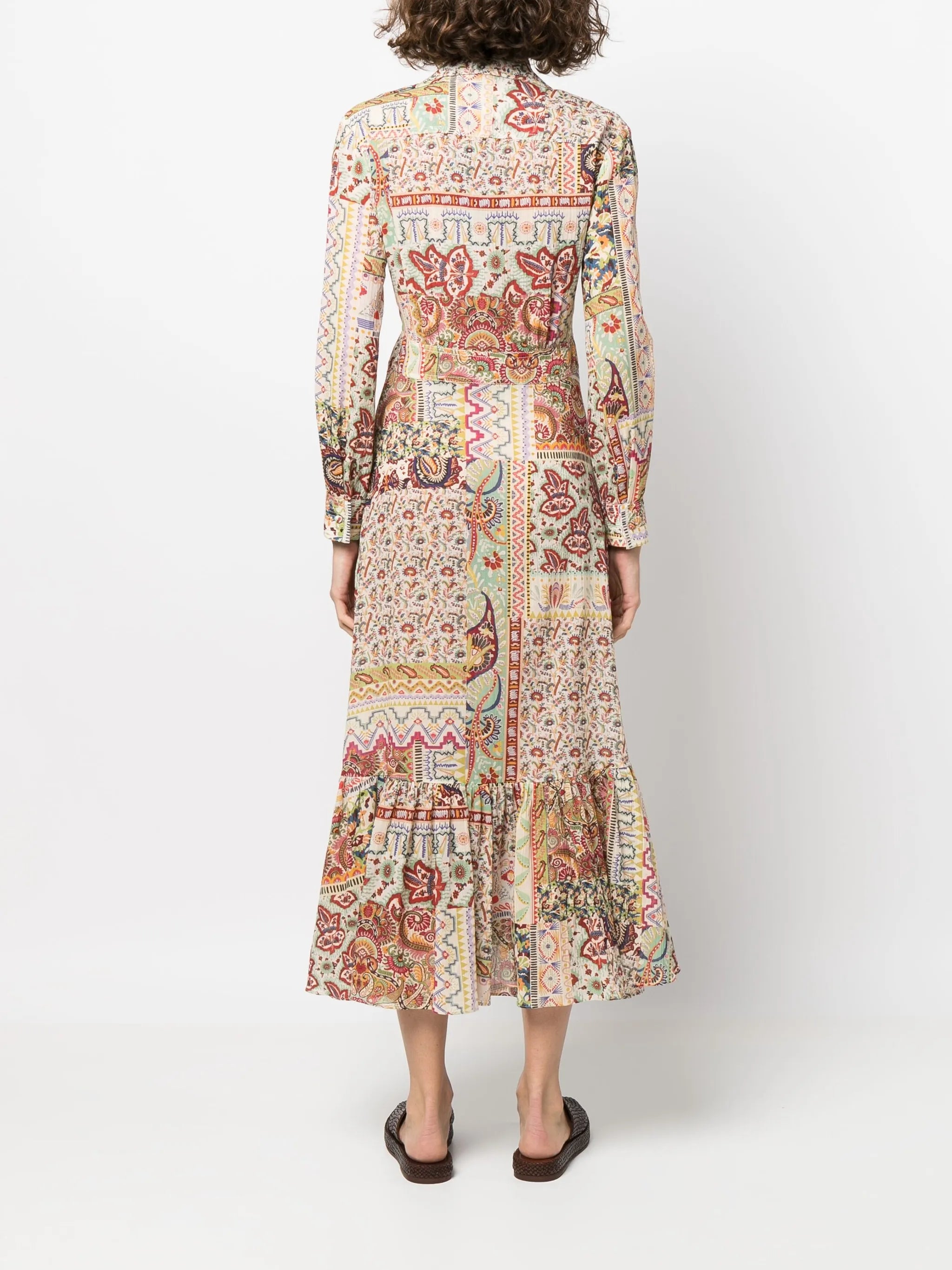 paisley-print midi dress