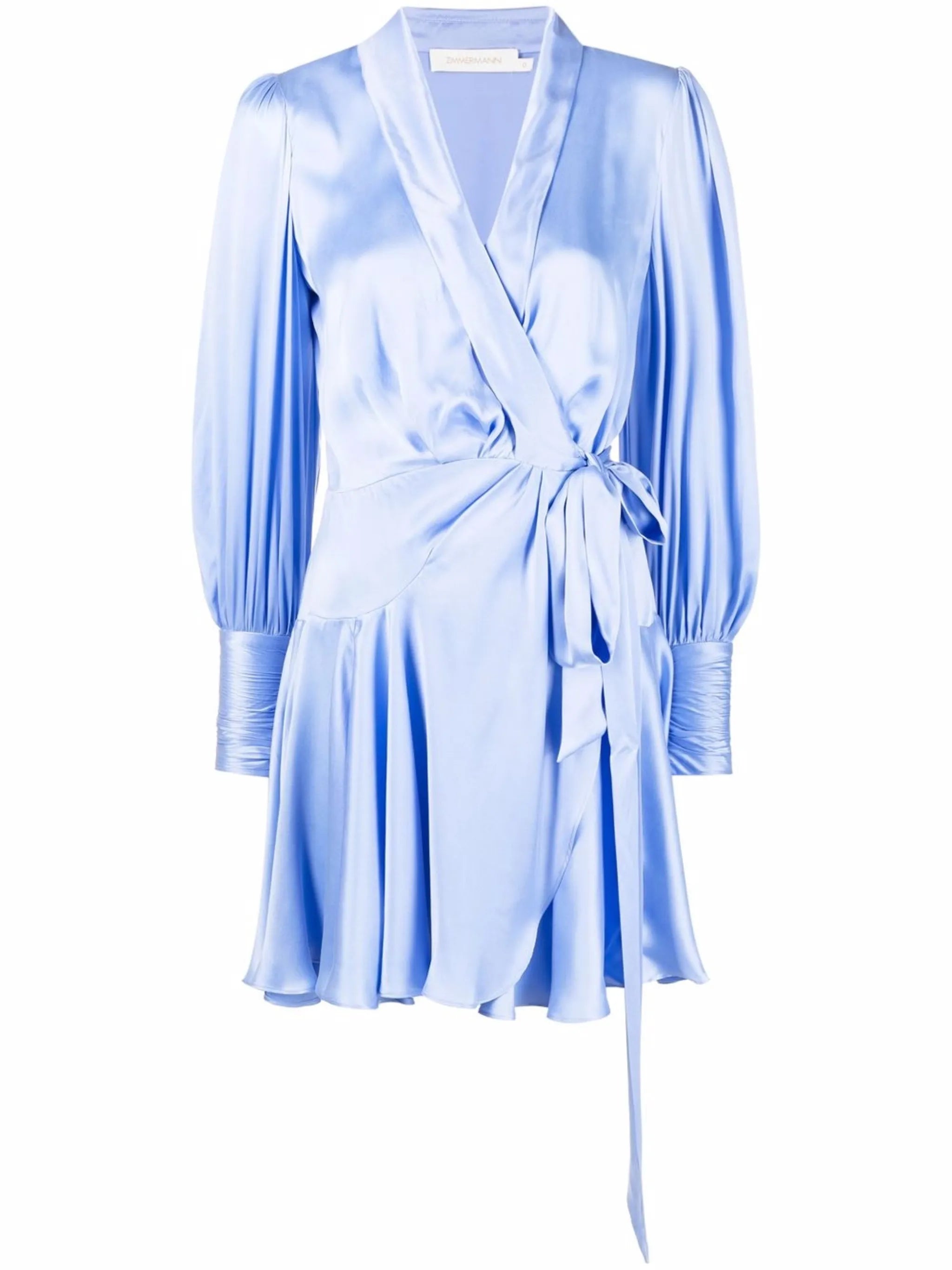 wraparound silk mini dress