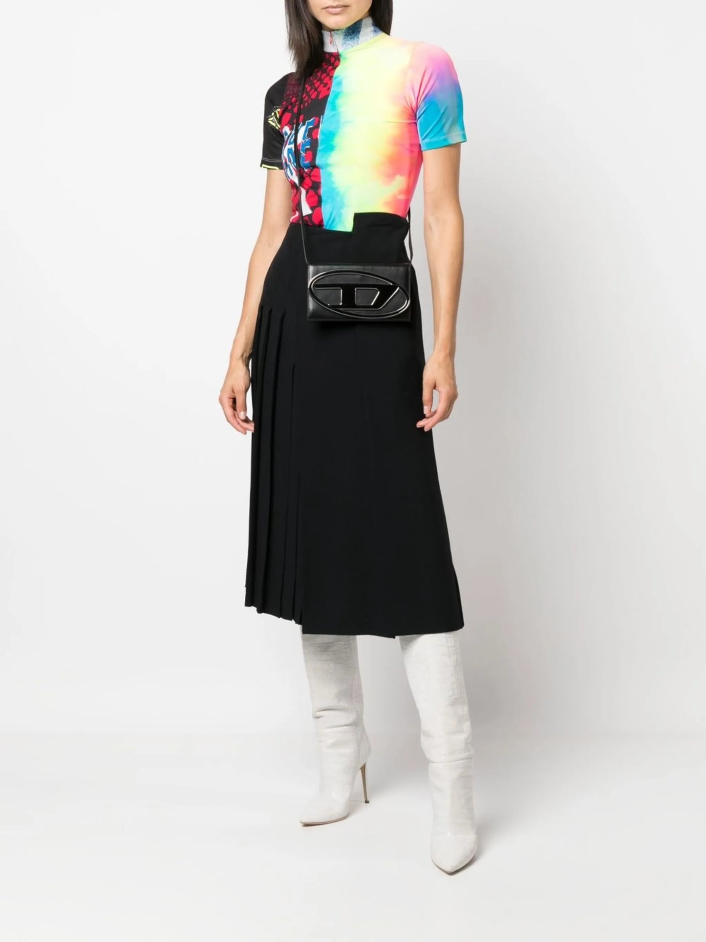 Cygnus logo-plaque leather crossbody bag
