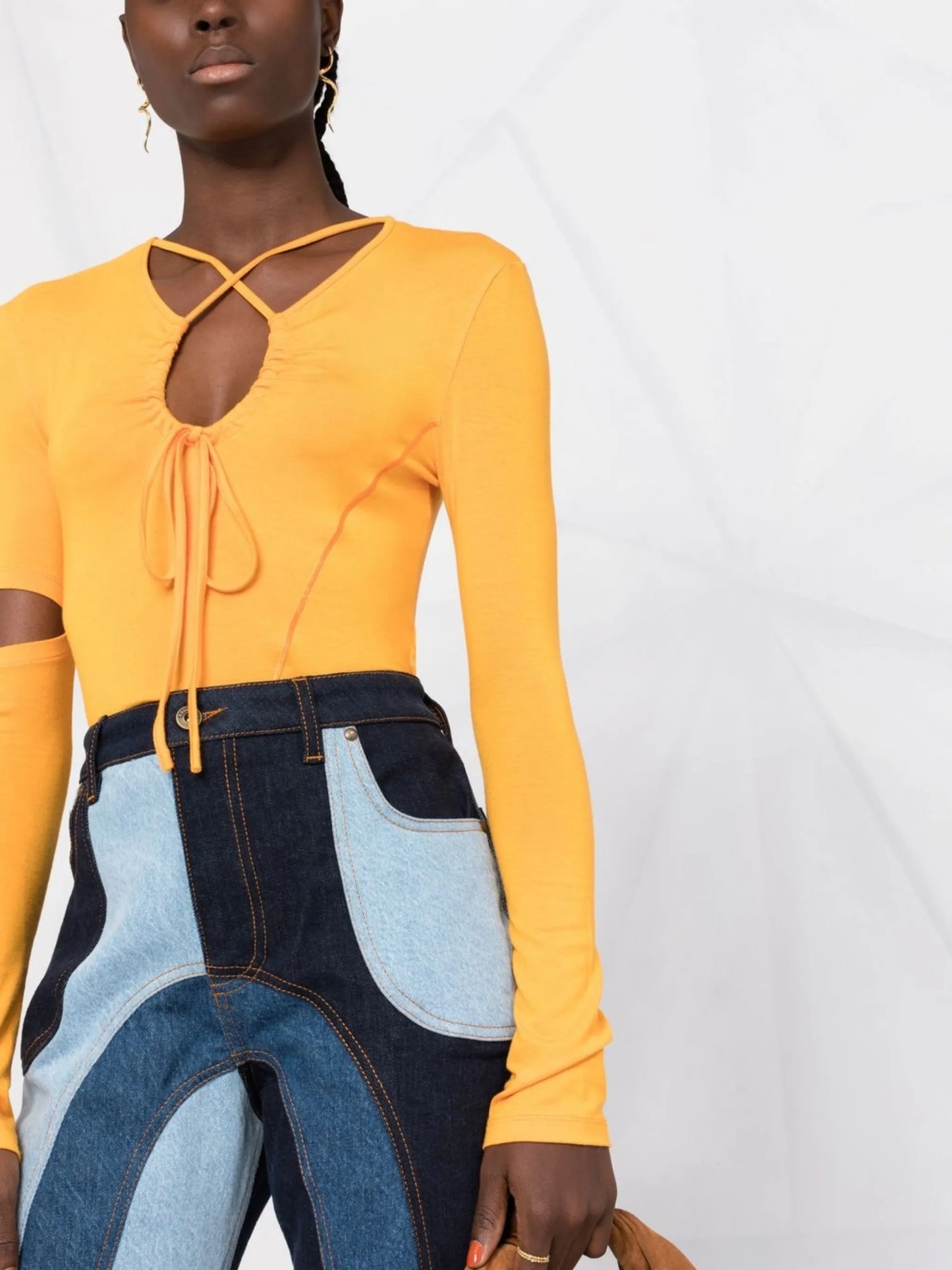 cut-out long-sleeve top