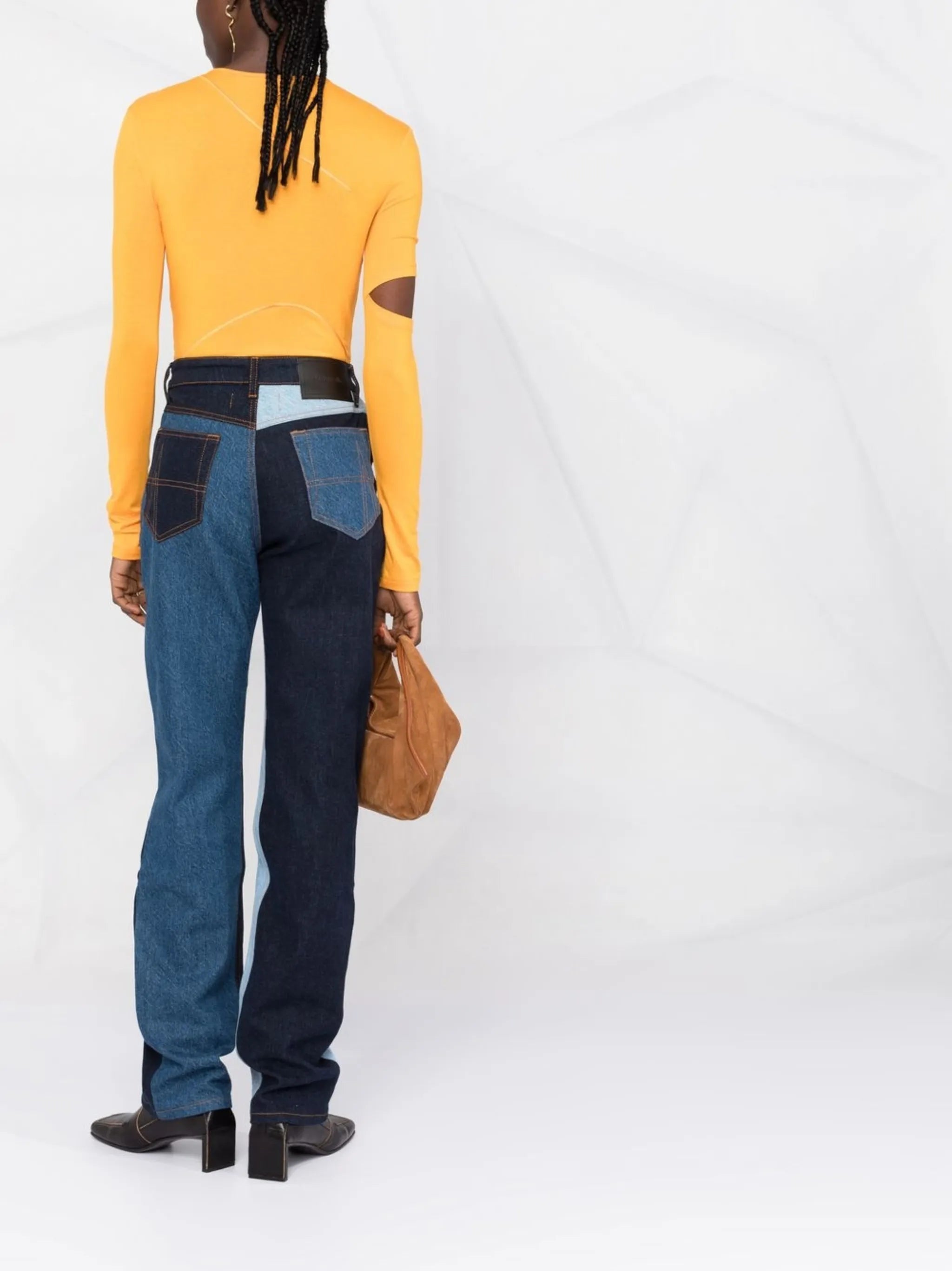 cut-out long-sleeve top