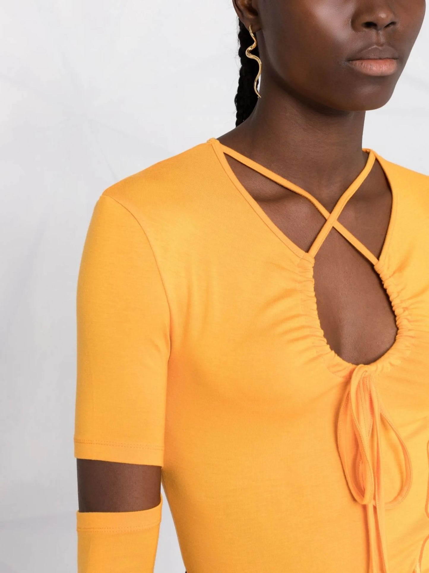 cut-out long-sleeve top