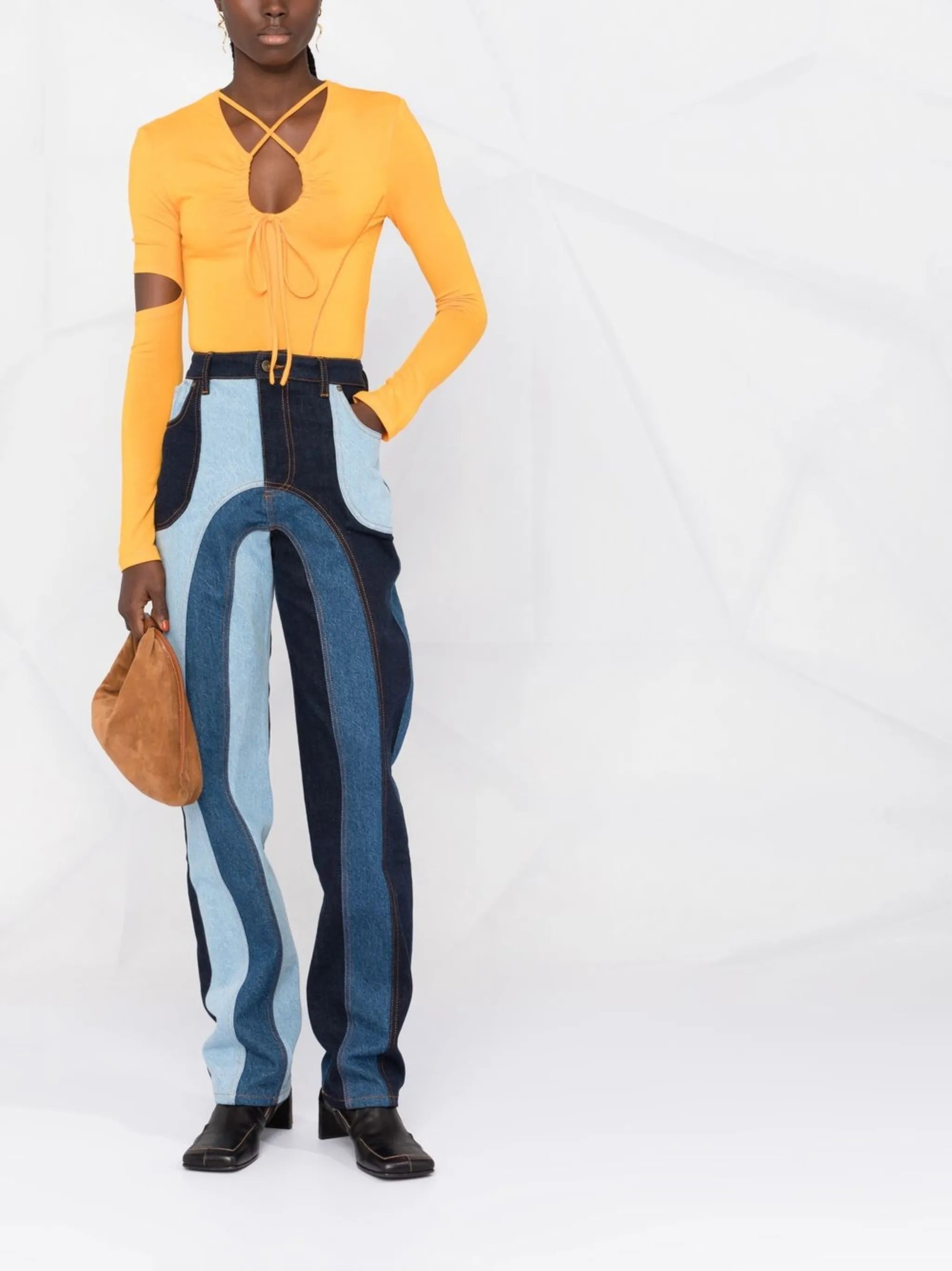 cut-out long-sleeve top