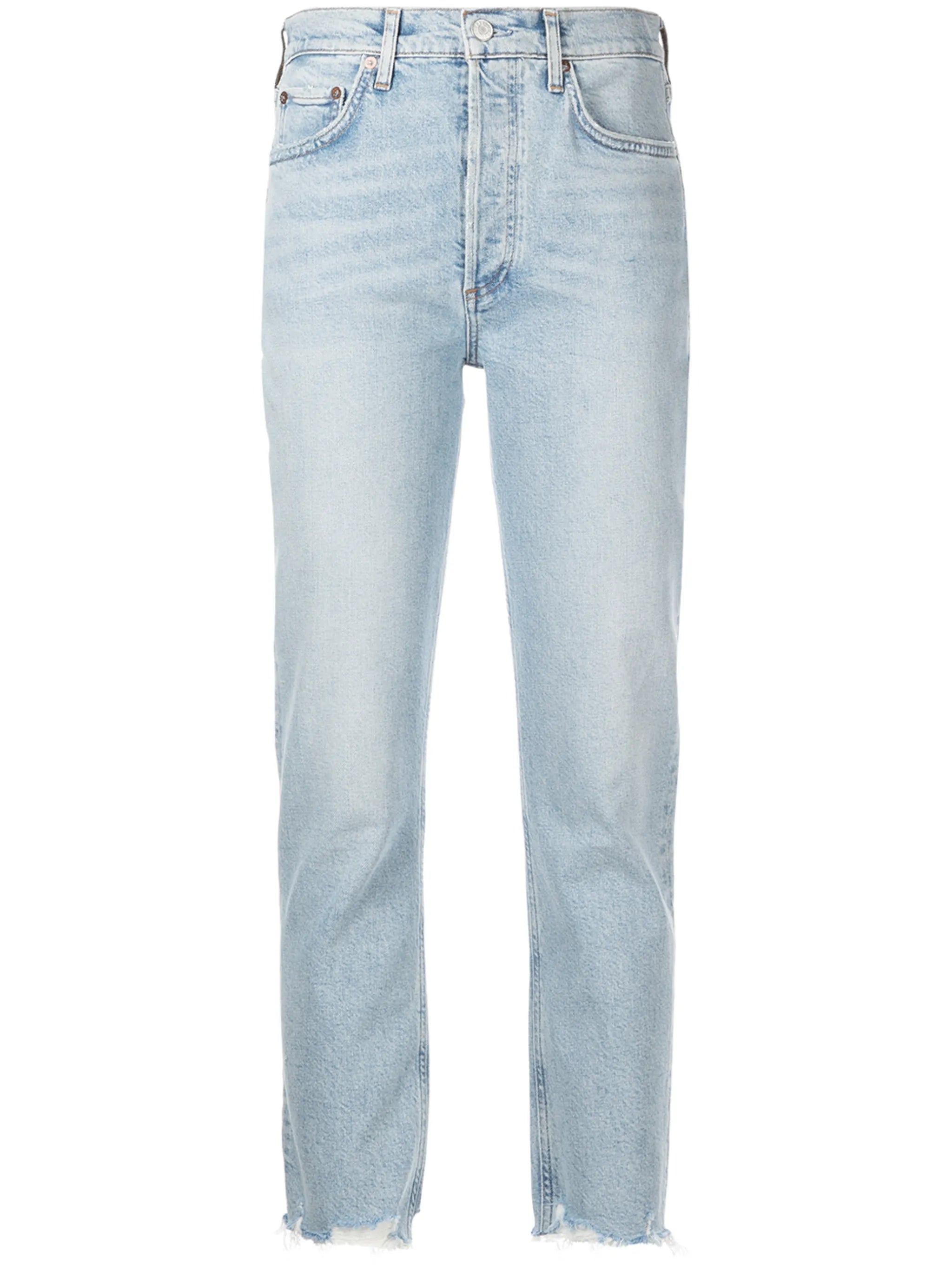 high-waisted cropped jeans