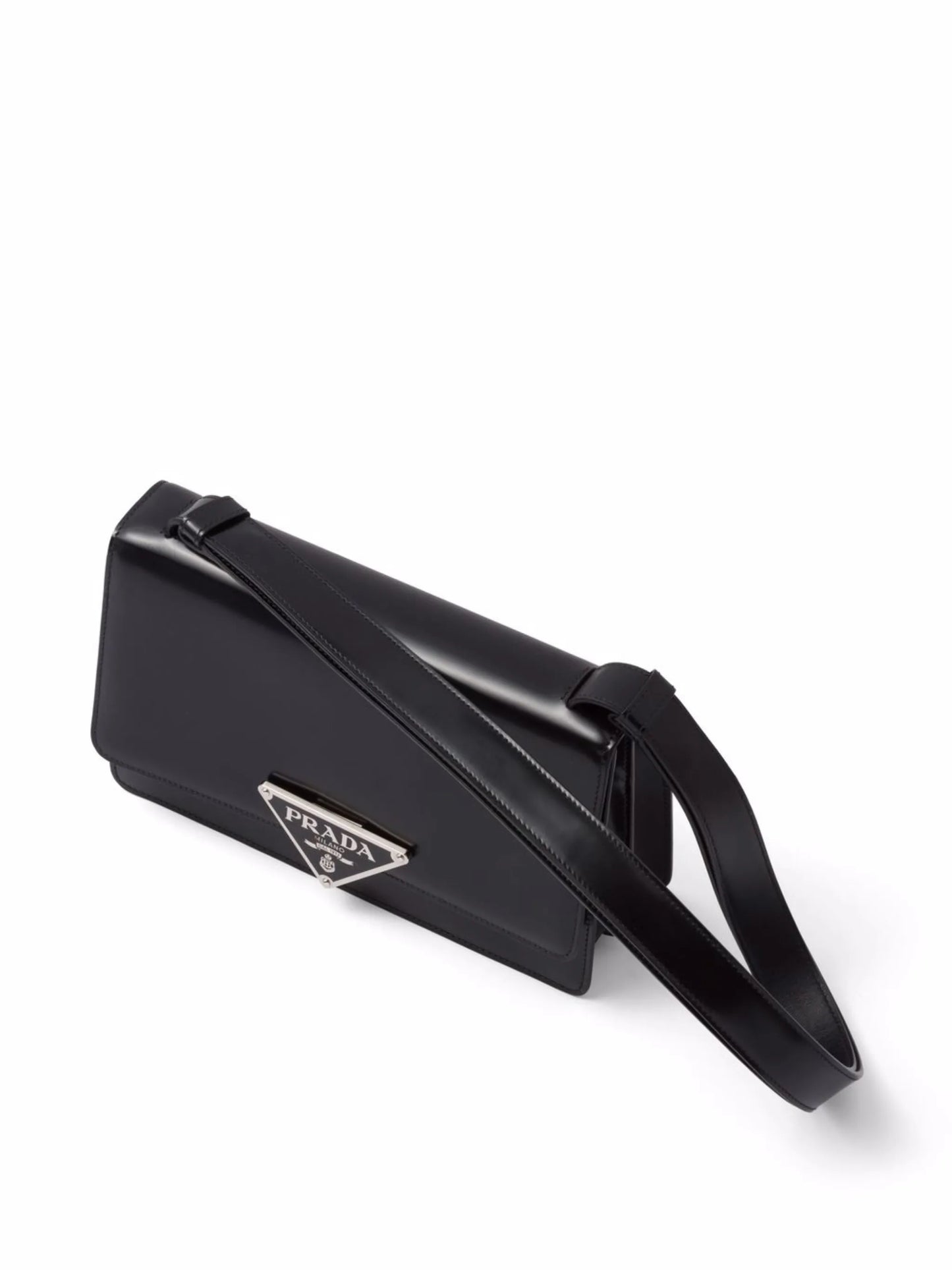 triangle-logo leather shoulder bag