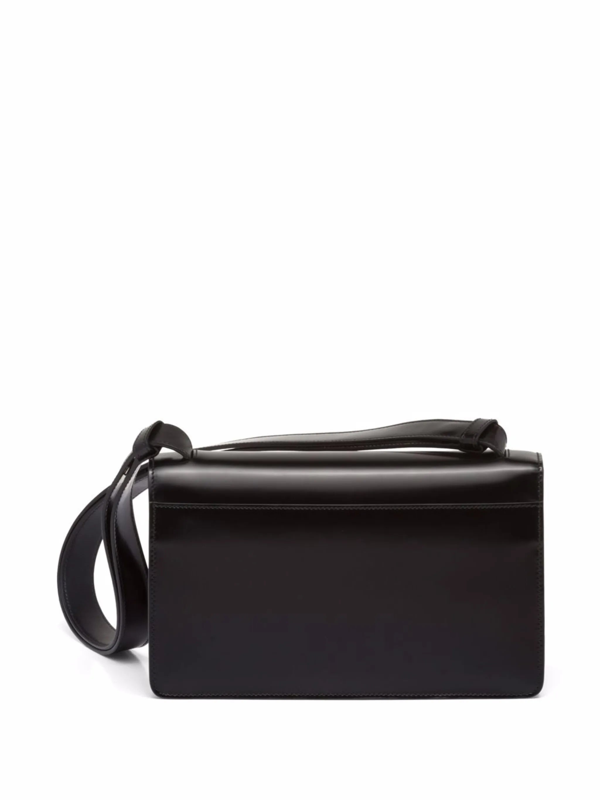 triangle-logo leather shoulder bag