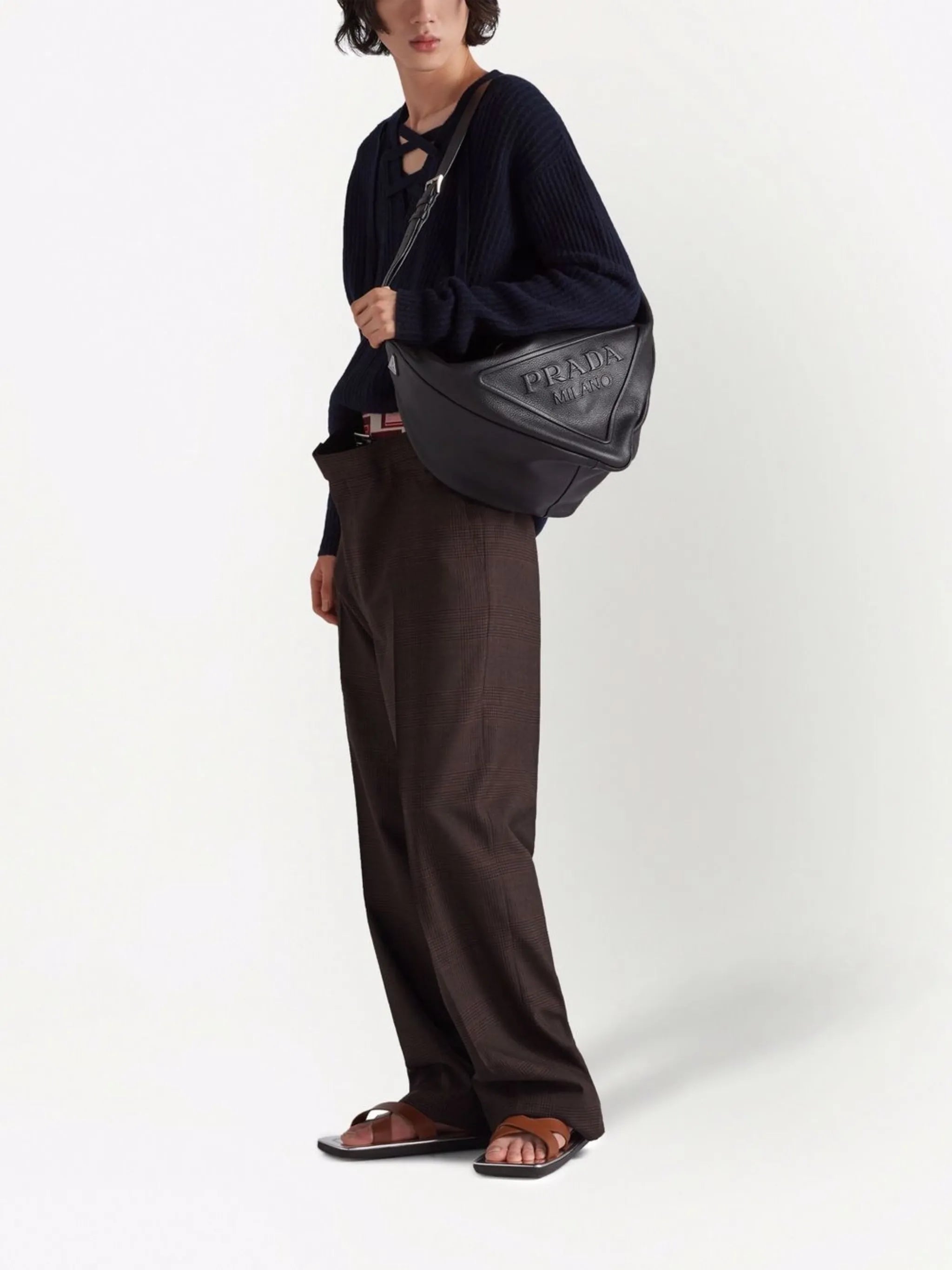 leather Triangle shoulder bag