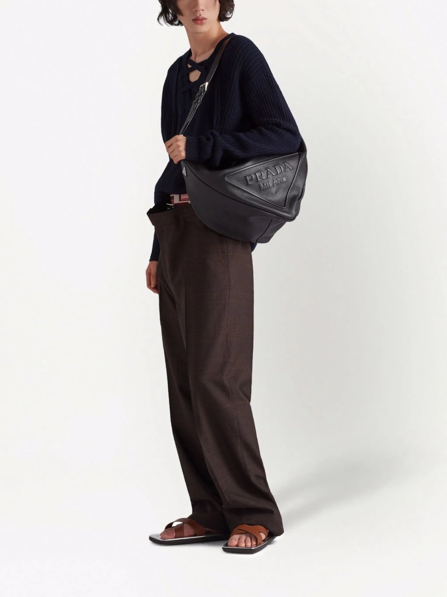 leather Triangle shoulder bag