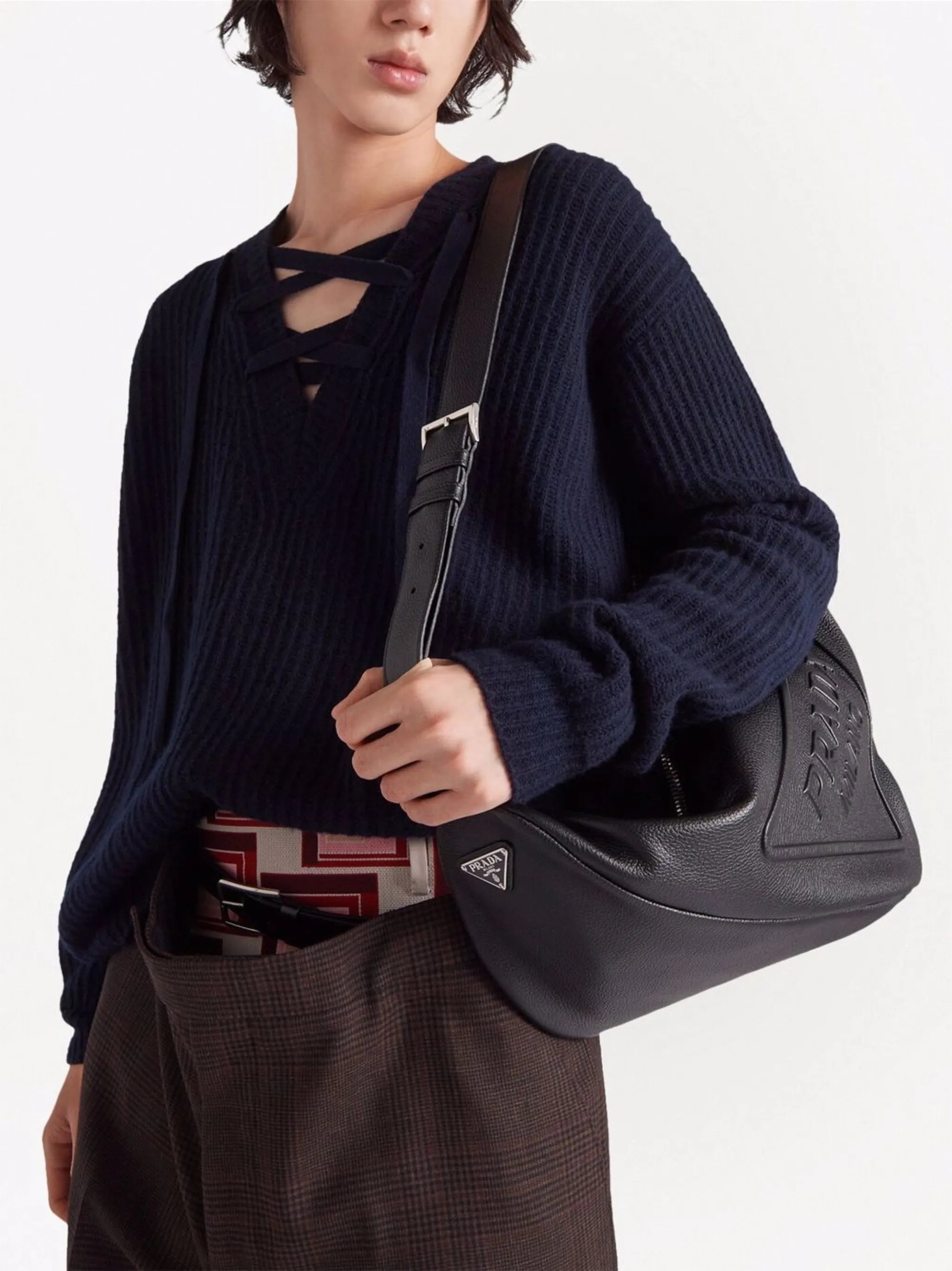 leather Triangle shoulder bag
