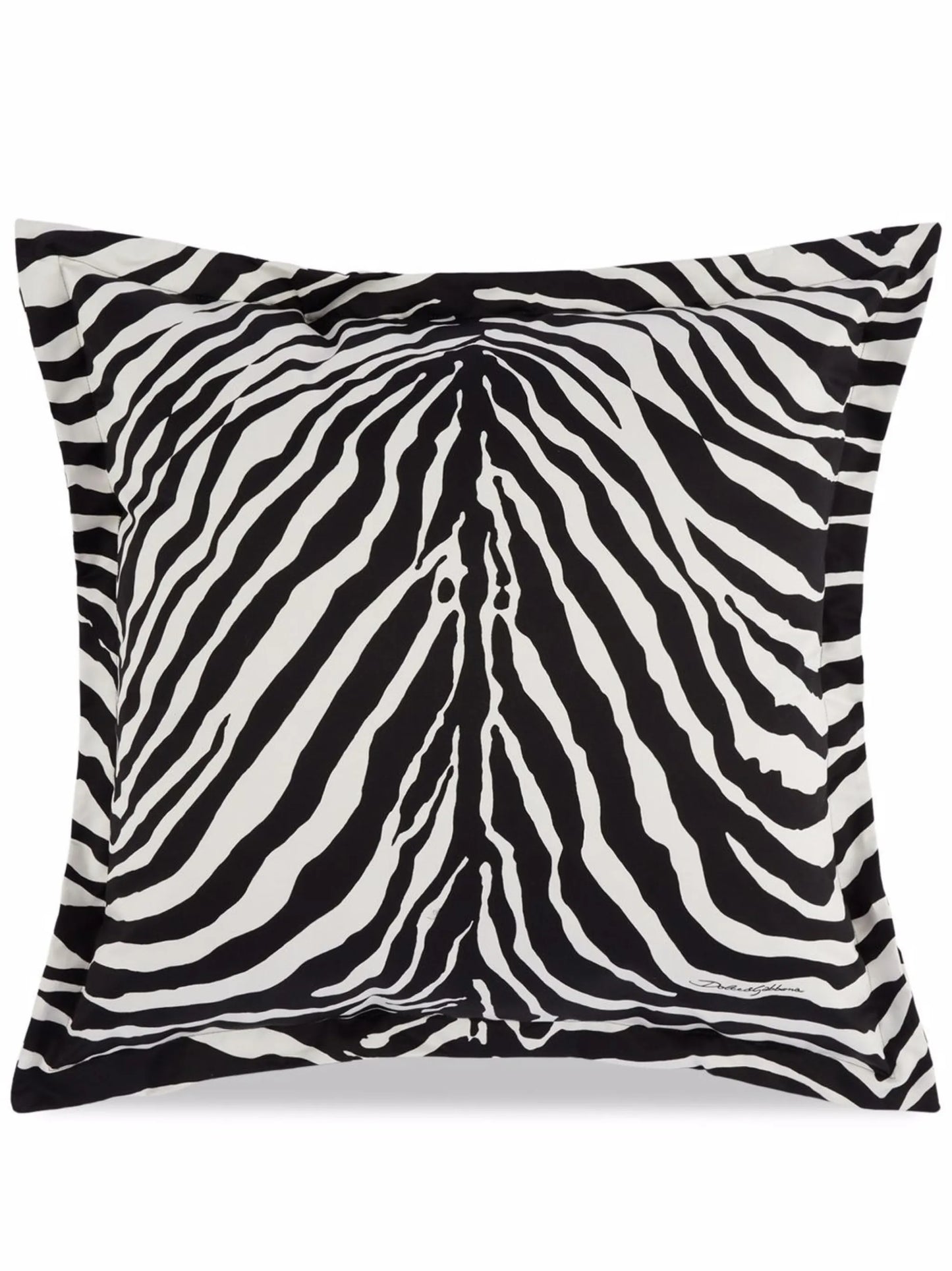 large zebra-print duchesse cotton cushion