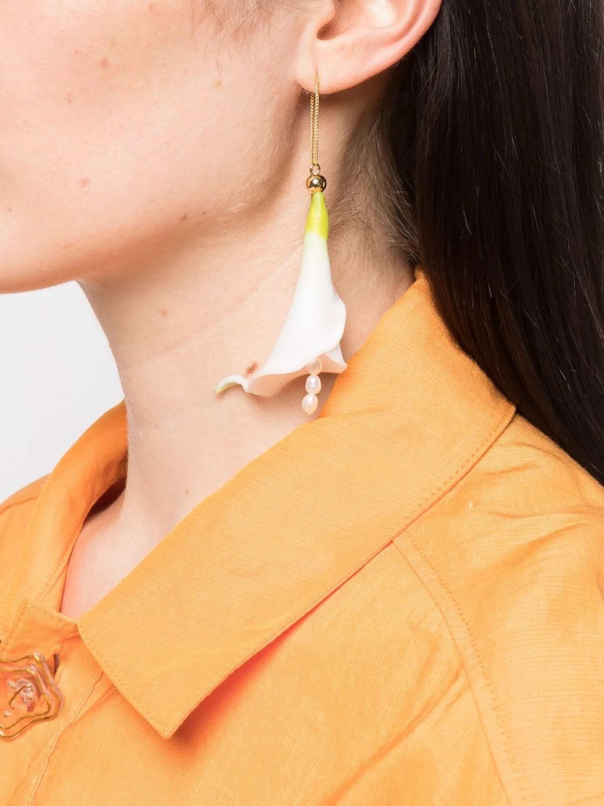 flower-drop earrings