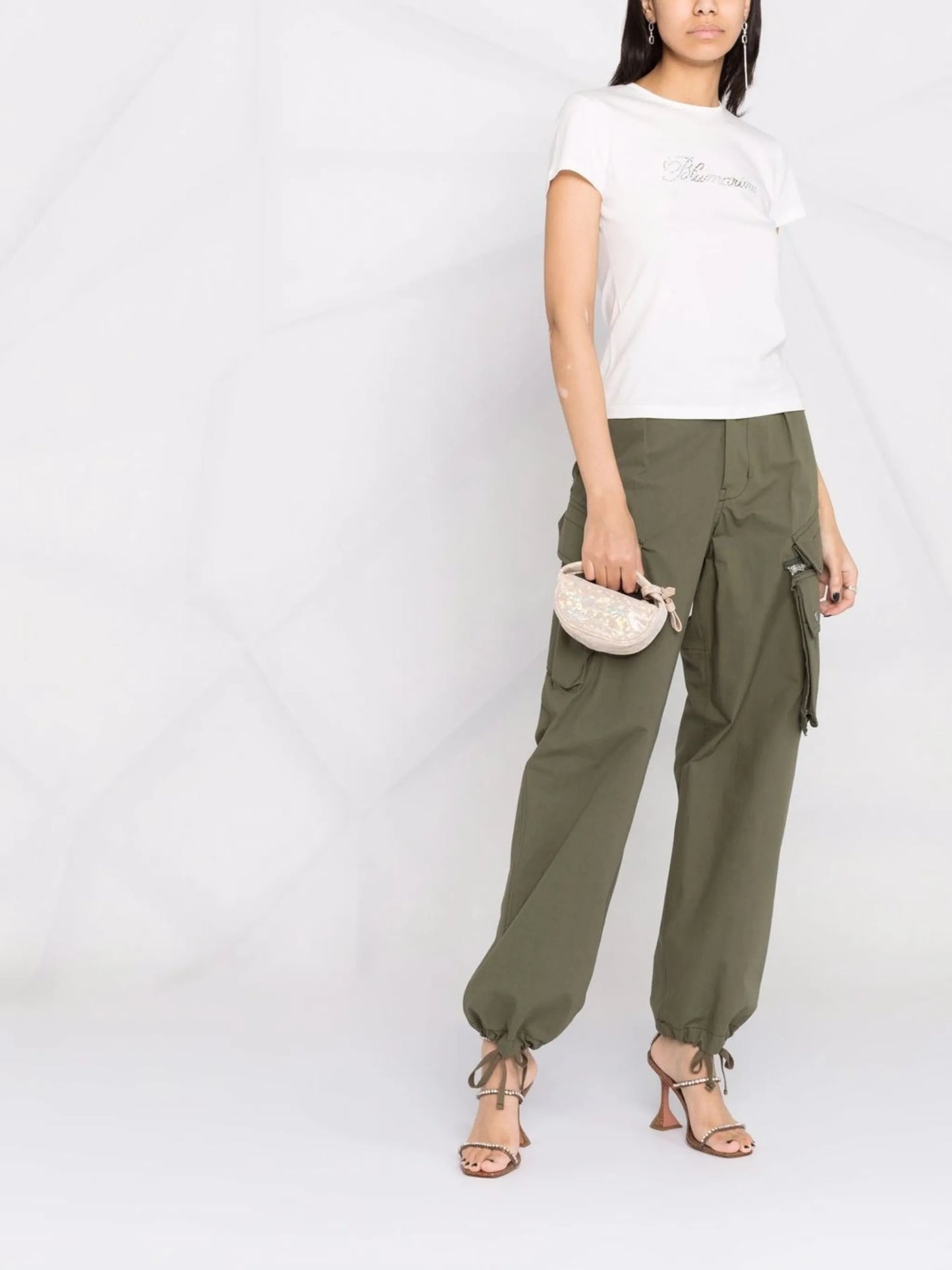 iridescent mesh small pouch bag