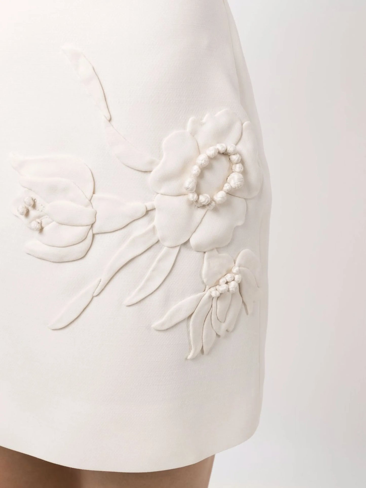 floral-embroidered mini skirt