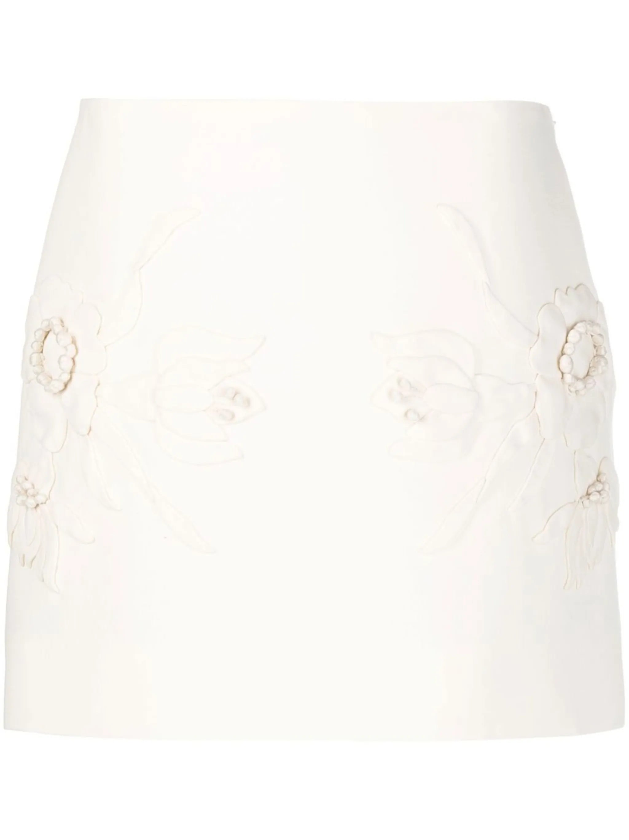 floral-embroidered mini skirt