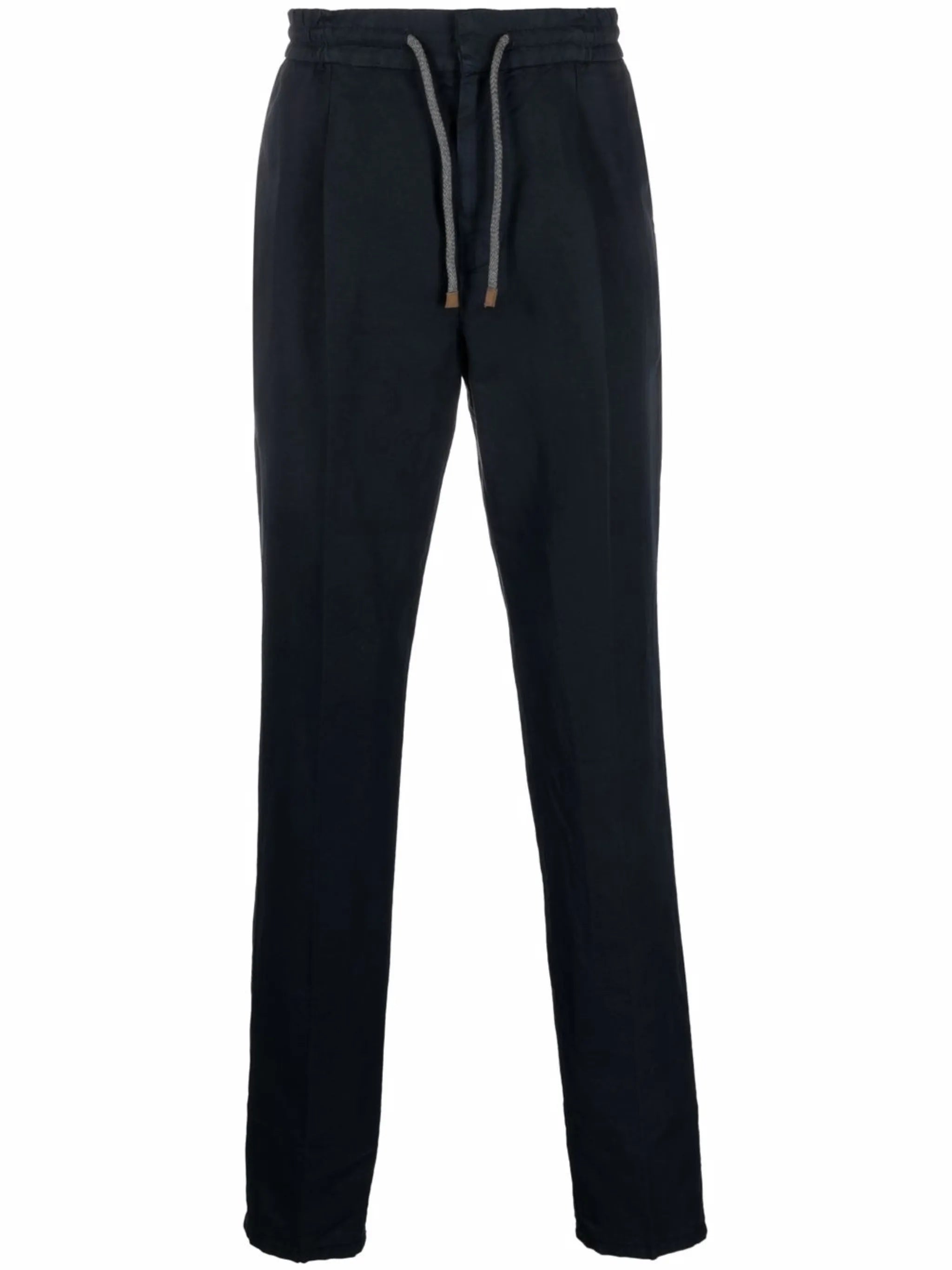 drawstring straight-leg trousers