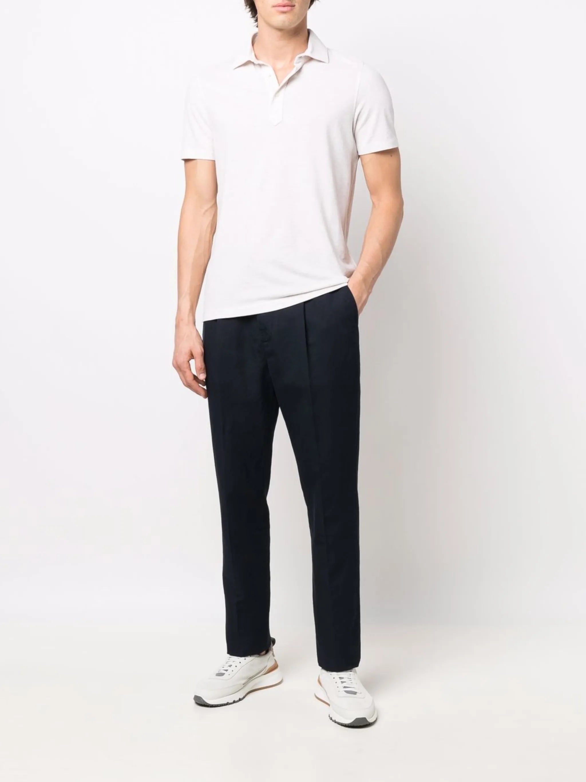 drawstring straight-leg trousers