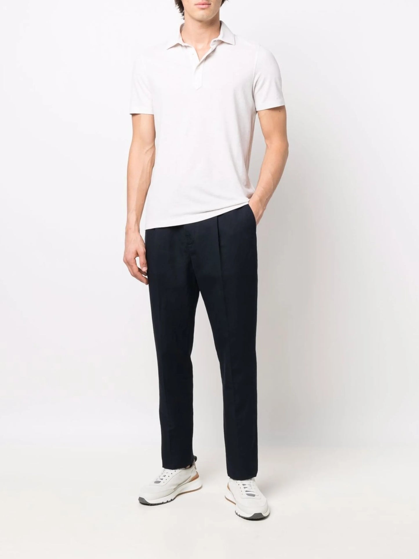 drawstring straight-leg trousers