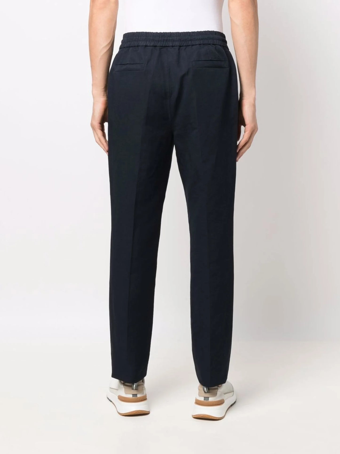 drawstring straight-leg trousers