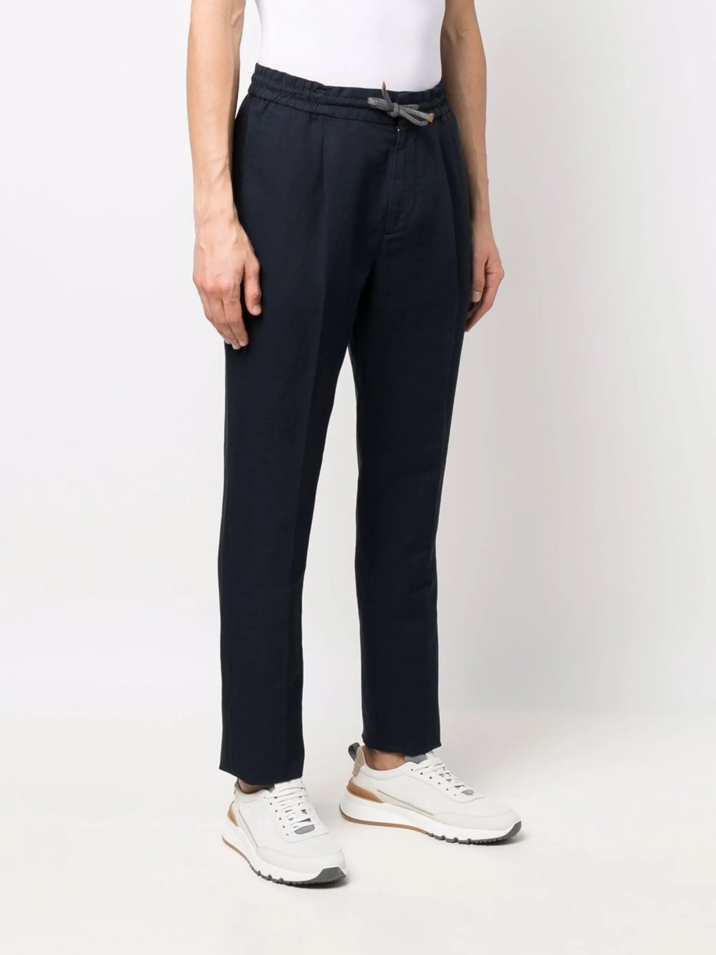 drawstring straight-leg trousers